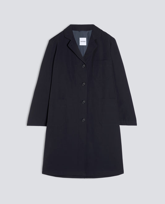 CAPPOTTO IN TELA DI MISTO COTONE IMBOTTITO IN OVATTA THERMORE - BLU - ASPESI