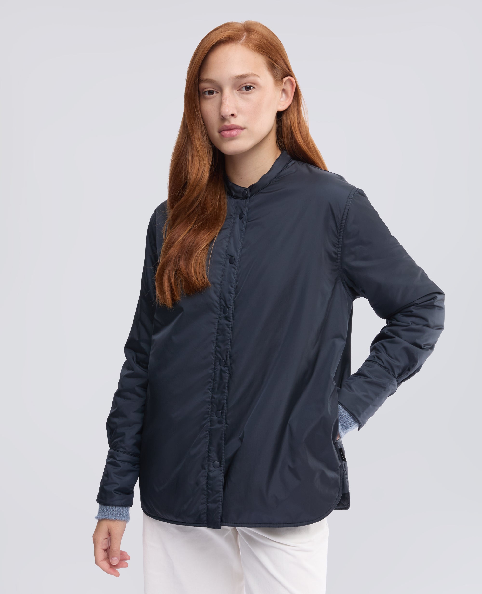 OVERSHIRT GLUE IN NYLON IMBOTTITA CON OVATTA THERMORE® - BLU - ASPESI