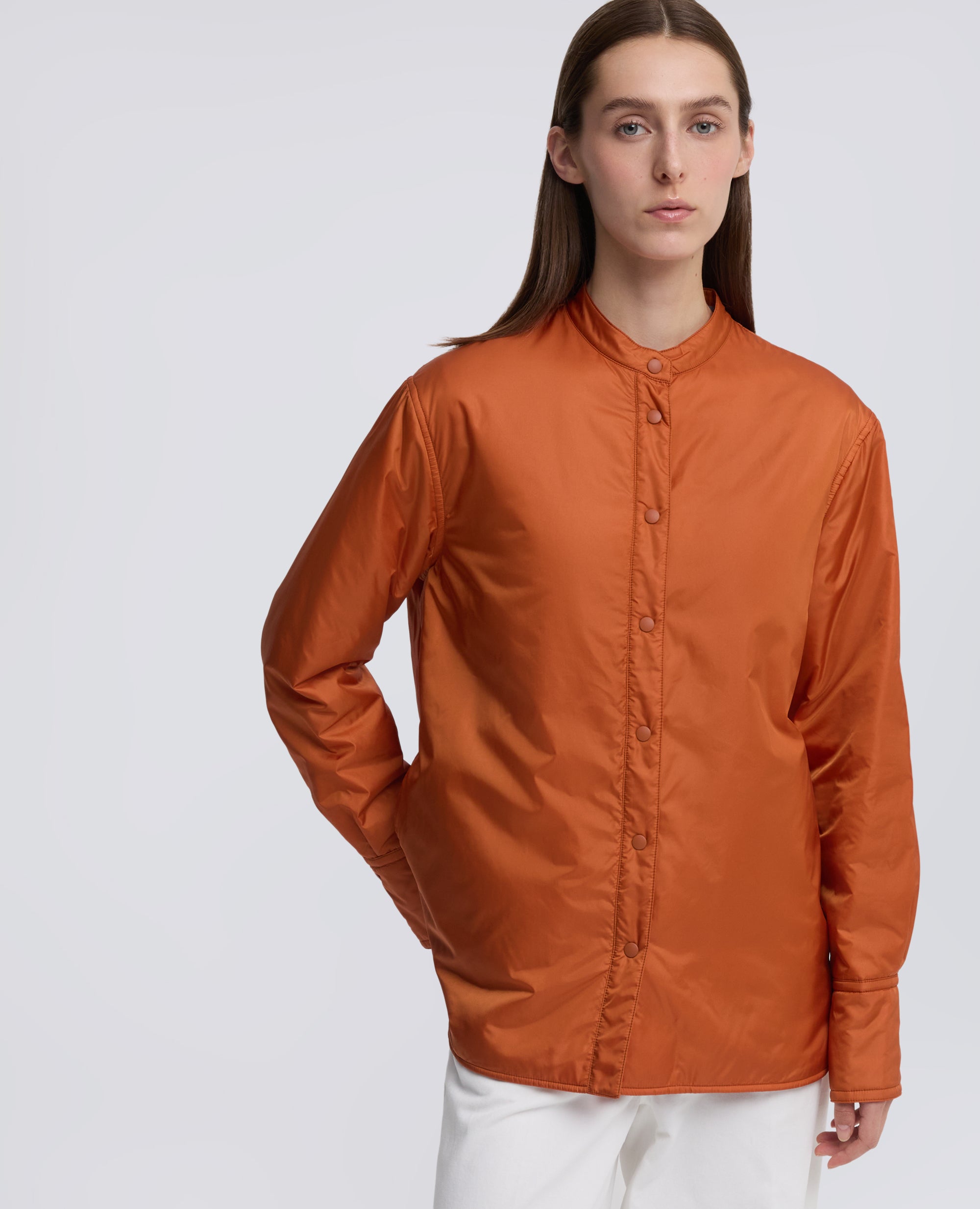 OVERSHIRT GLUE IN NYLON IMBOTTITA CON OVATTA THERMORE® - ARANCIO - ASPESI
