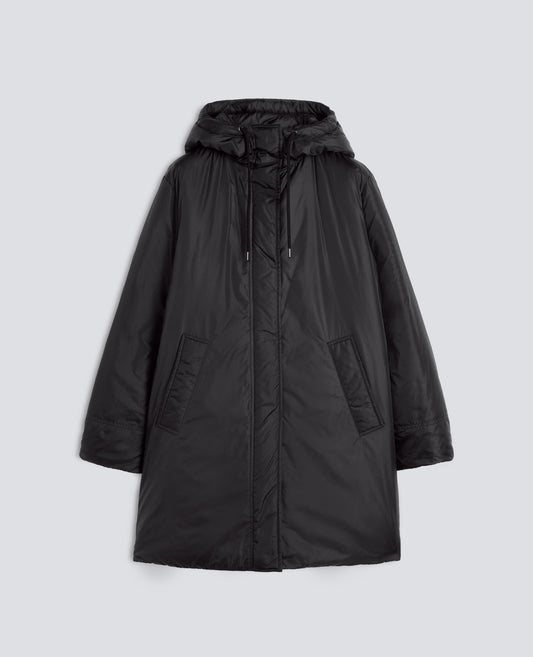 WADDING-PADDED NYLON PARKA - BLACK - ASPESI