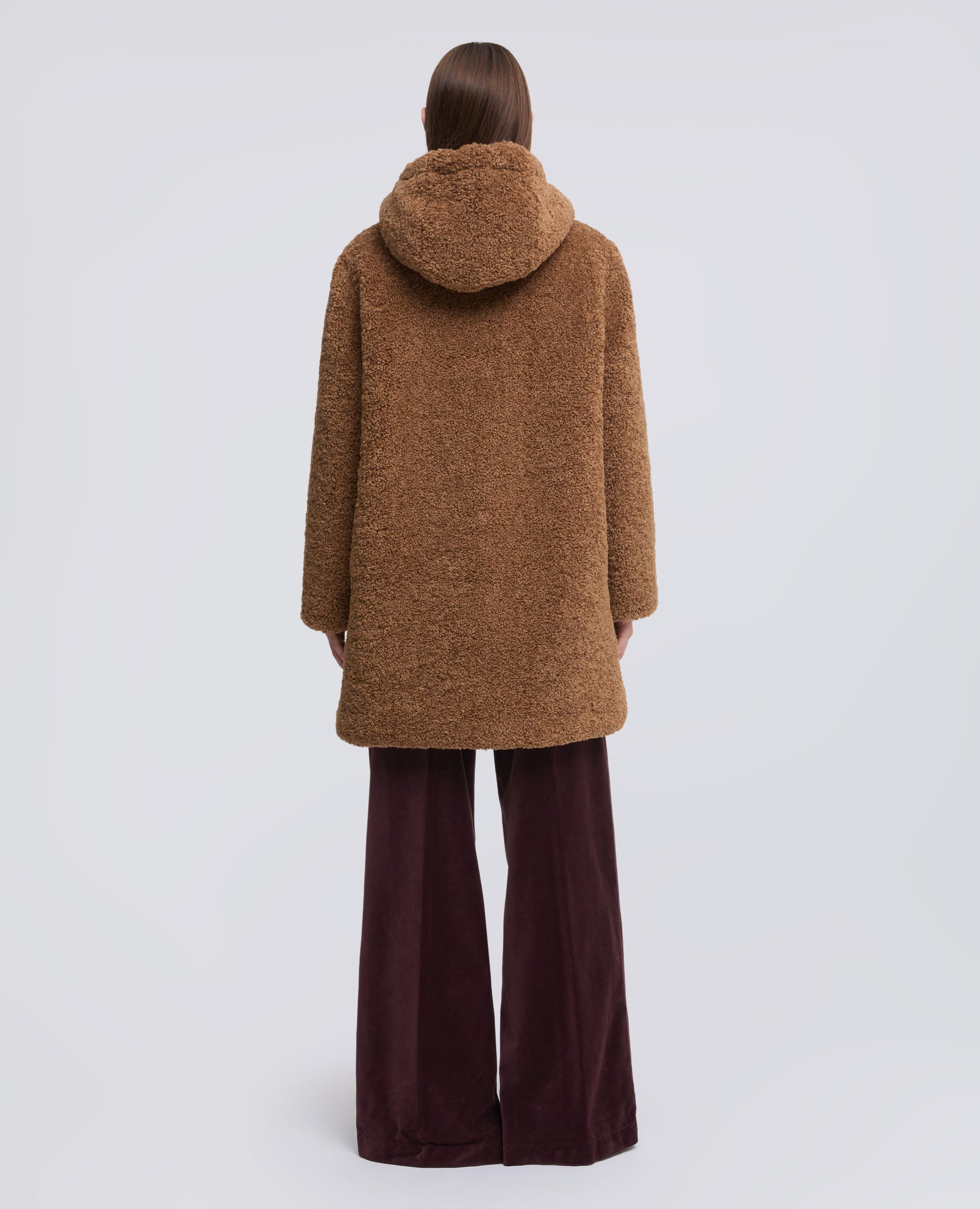 PADDED TEDDY ECOFUR PARKA - BROWN - ASPESI