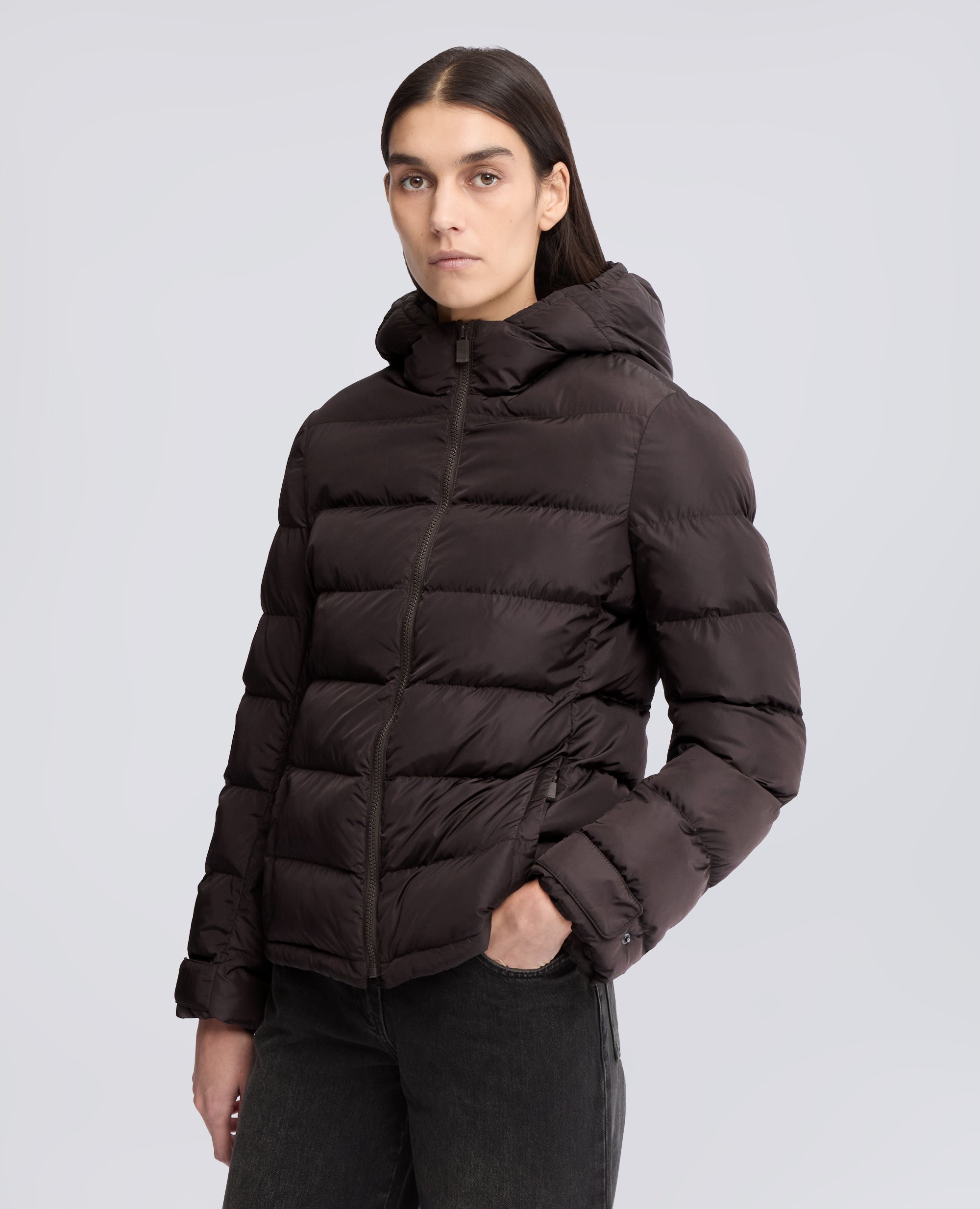 GESTEPPTES BLOUSON AUS NYLON, WATTIERT MIT WATTIERUNG - BRAUN - ASPESI