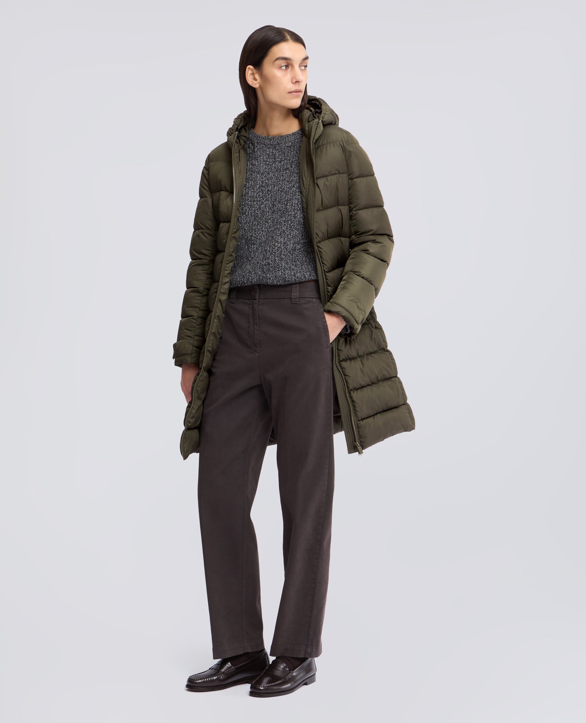 CAPPOTTO TRAPUNTATO IN NYLON RICICLATO - VERDE - ASPESI