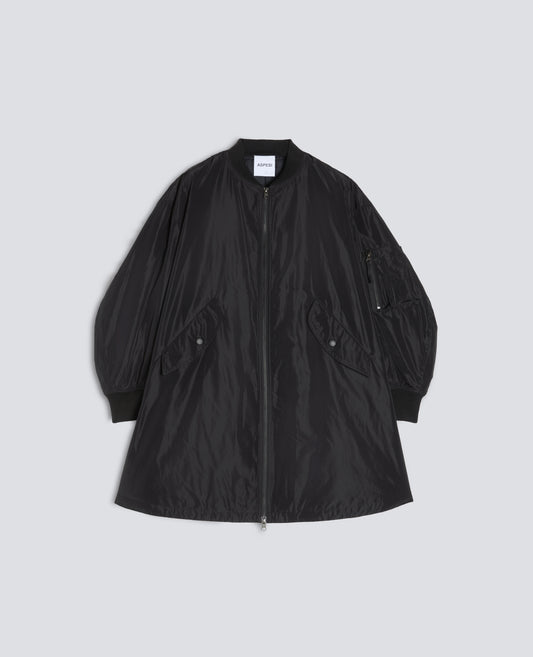 TECHNICAL FABRIC BOMBER JACKET WITH THERMORE® WADDING - BLACK - ASPESI