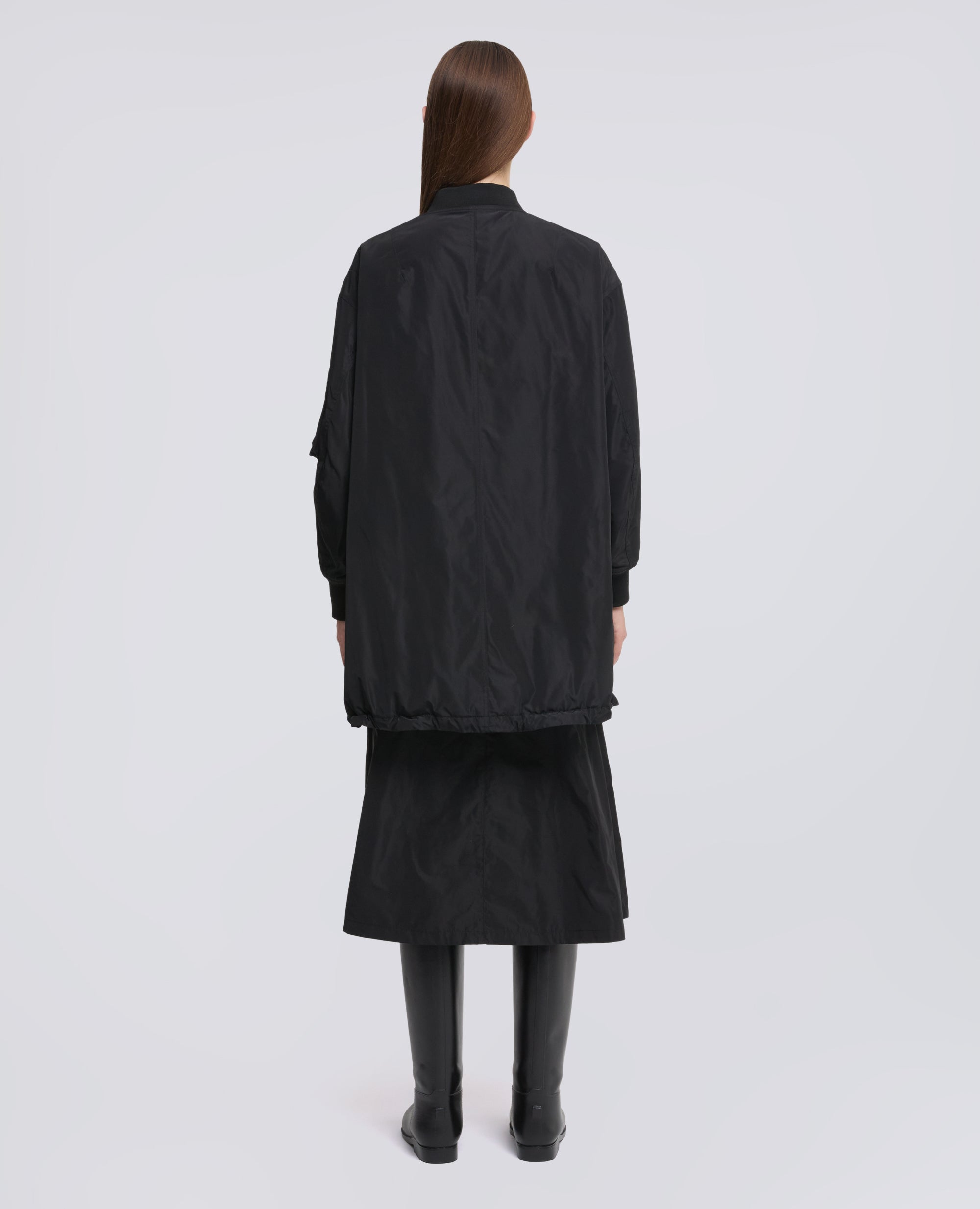 TECHNICAL FABRIC BOMBER JACKET WITH THERMORE® WADDING - BLACK - ASPESI