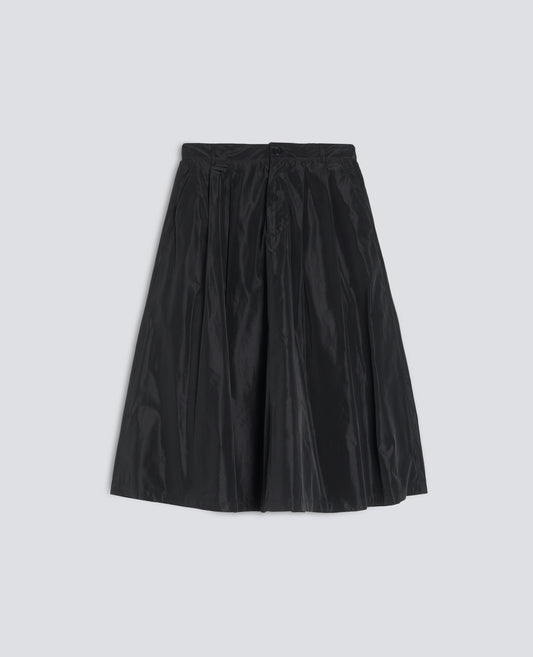 TECHNICAL FABRIC FLARED SKIRT - NERO - ASPESI