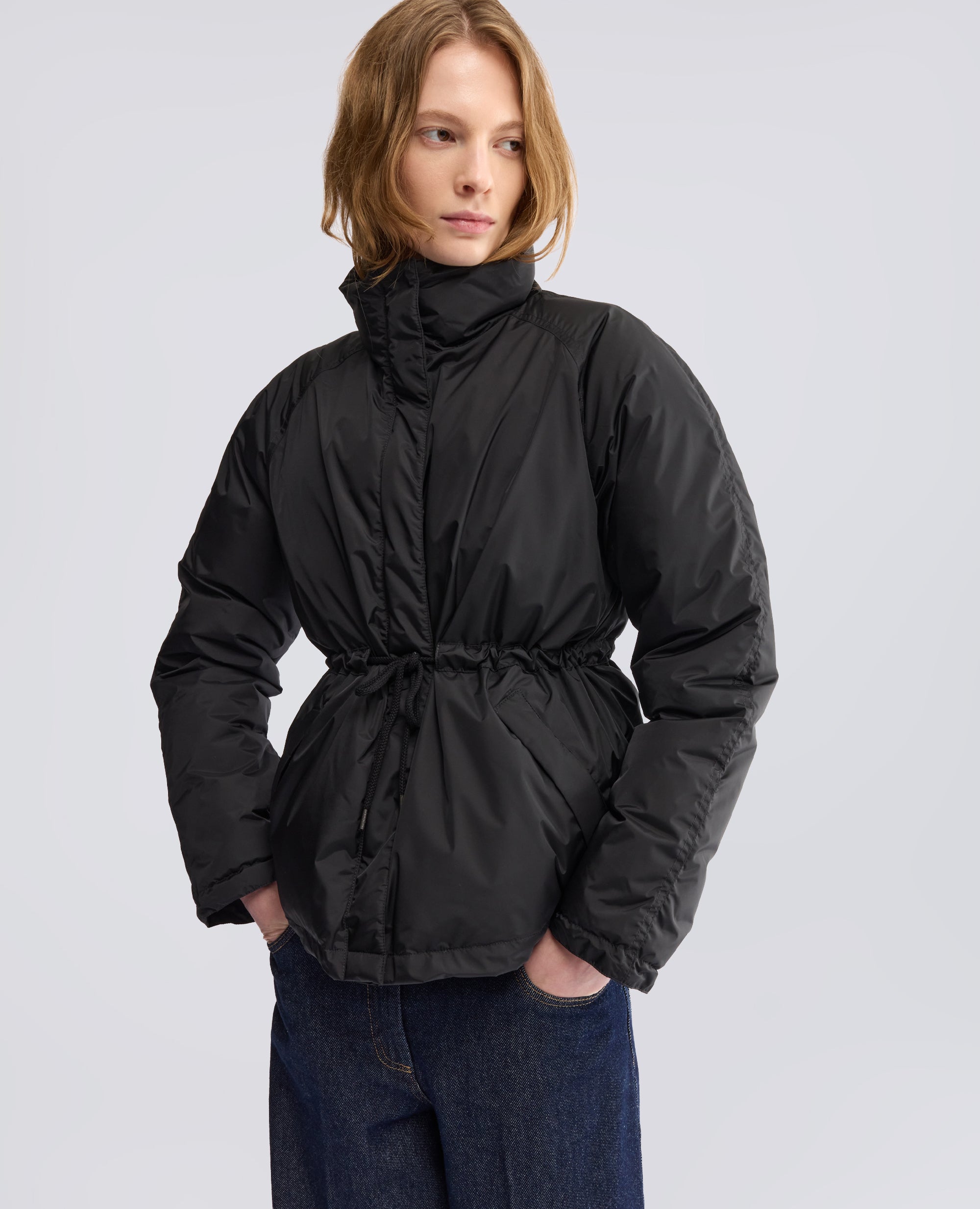 BLOUSON AUS TAFT - SCHWARZ - ASPESI