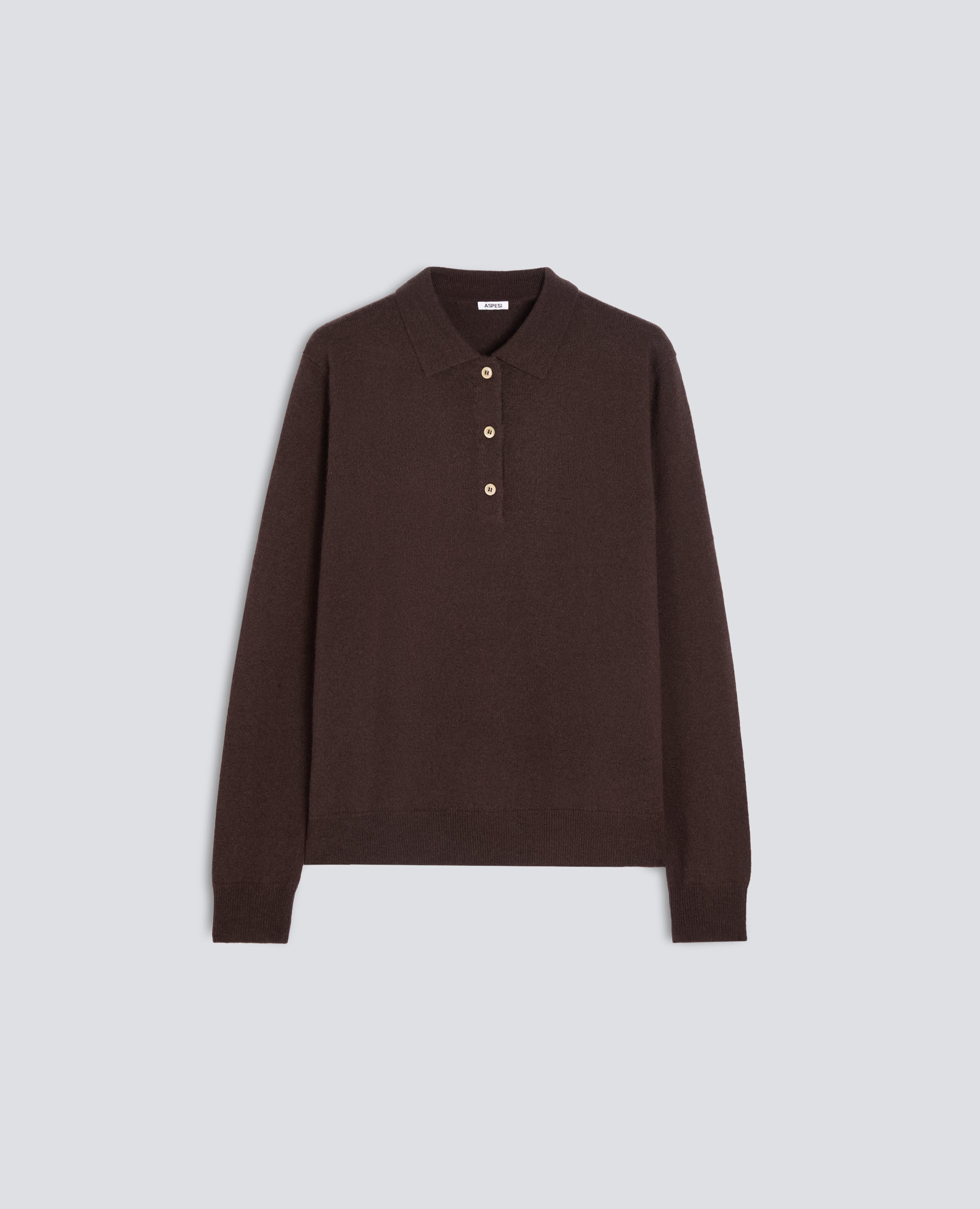 POLO IN LANA E CASHMERE - MARRONE - ASPESI