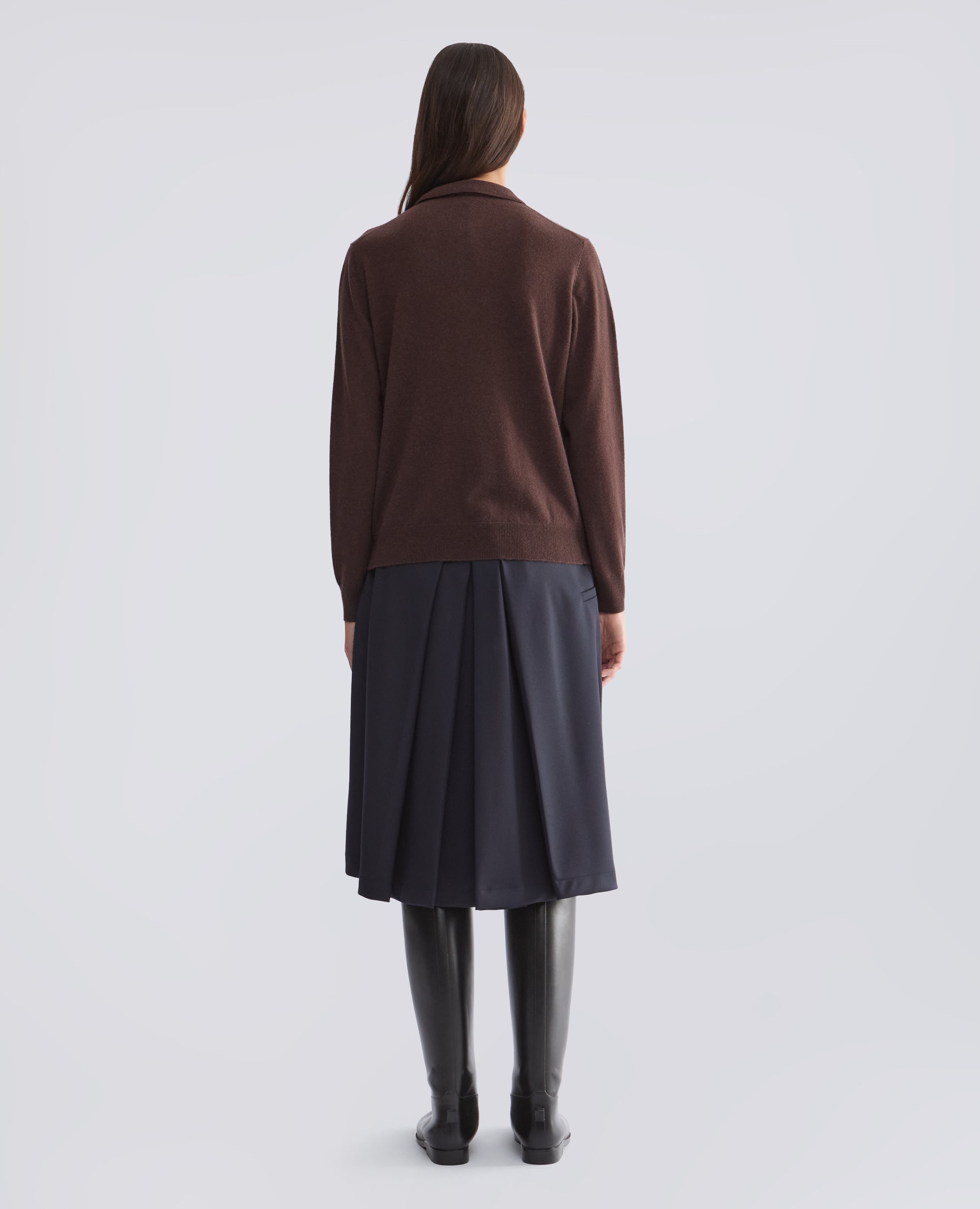 POLO IN LANA E CASHMERE - MARRONE - ASPESI