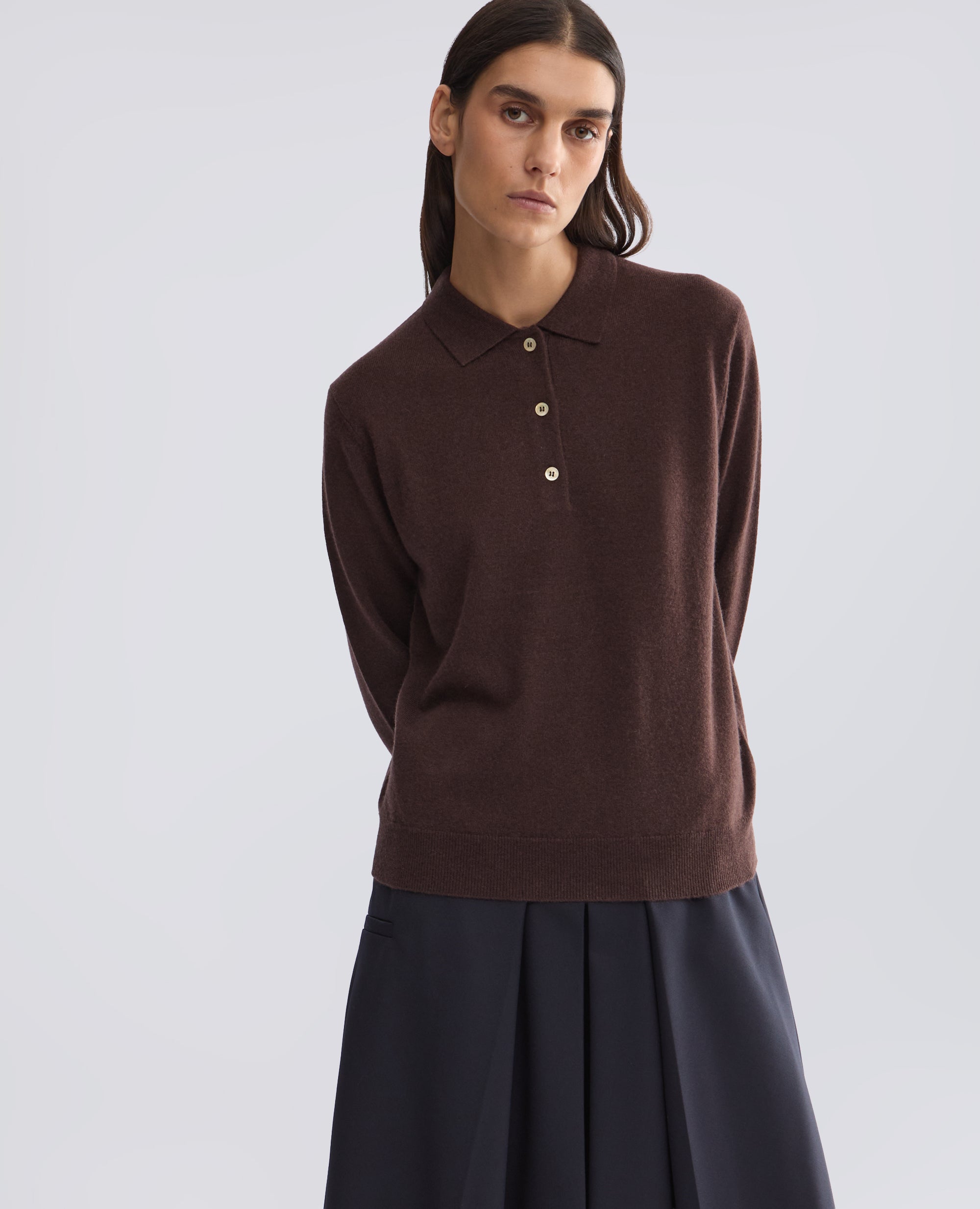 POLO IN LANA E CASHMERE - MARRONE - ASPESI