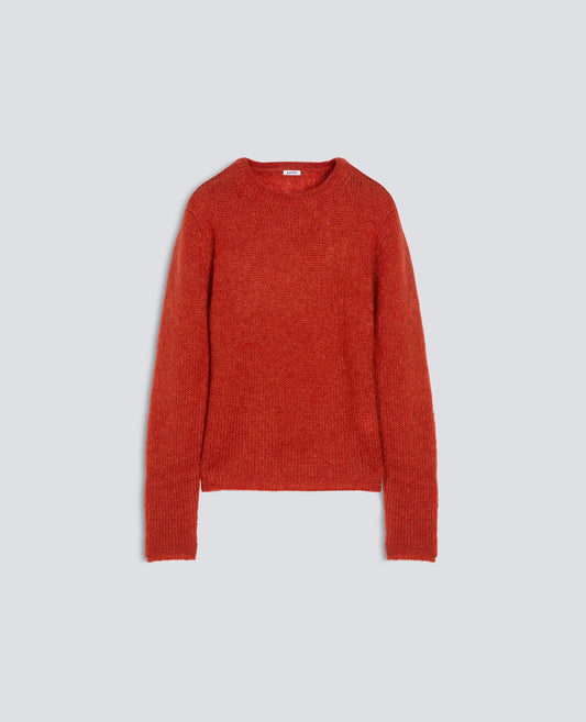PULL RAS DU COU COTELE EN MOHAIR ET LAINE - ARANCIO - ASPESI