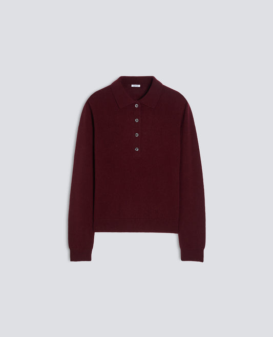 POLOSHIRT MIT LANGEN ARMELN AUS REINEM KASCHMIR - ROSSO - ASPESI