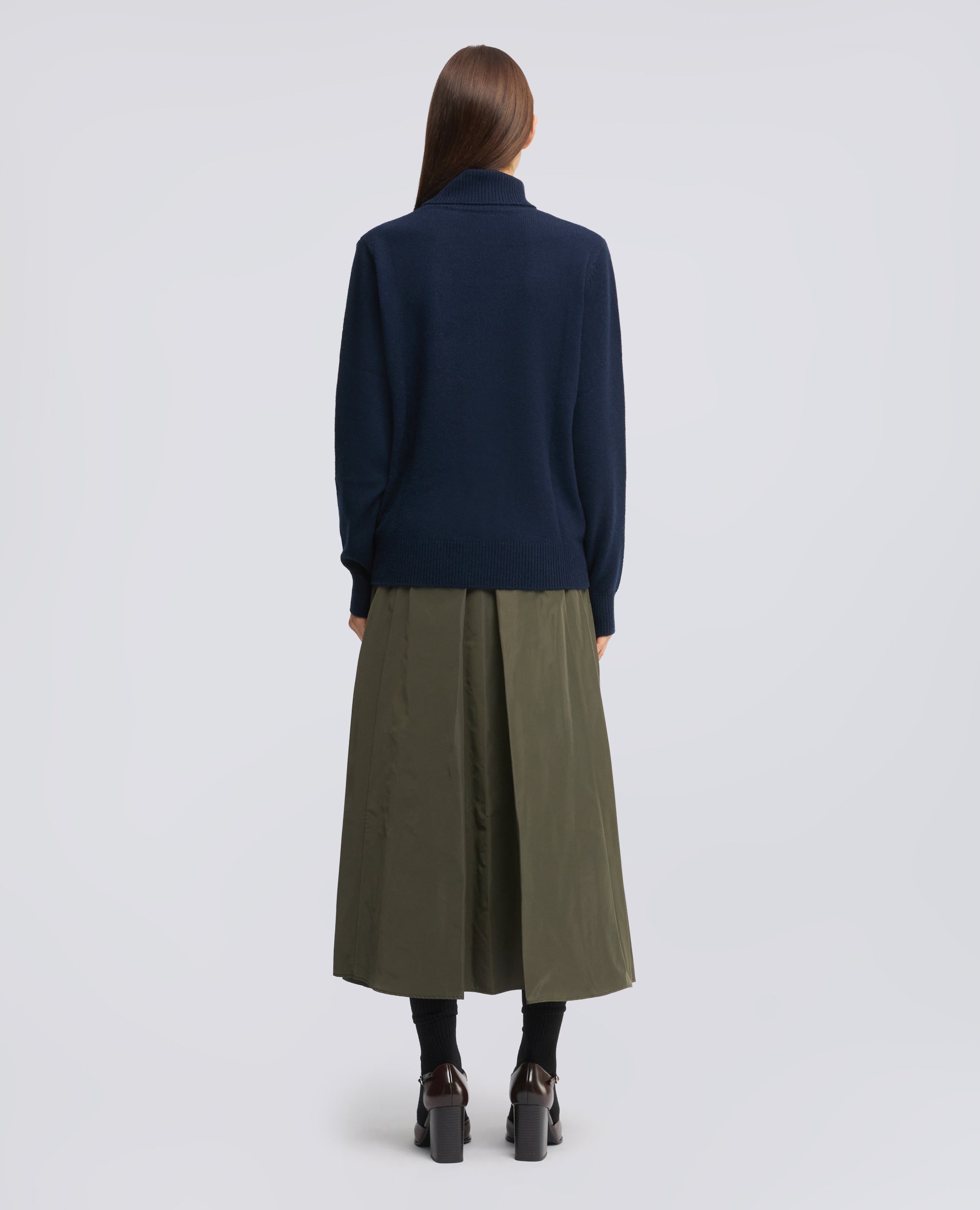 MAGLIA DOLCEVITA IN LANA, YAK E CASHMERE - BLU - ASPESI