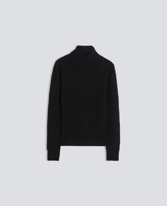 ROLLKRAGENPULLOVER AUS WOLLE, YAK UND KASCHMIR - NERO - ASPESI