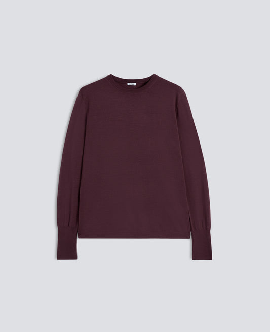 PULL A ENCOLURE RAS DE COU EN LAINE MERINOS - ROSSO - ASPESI