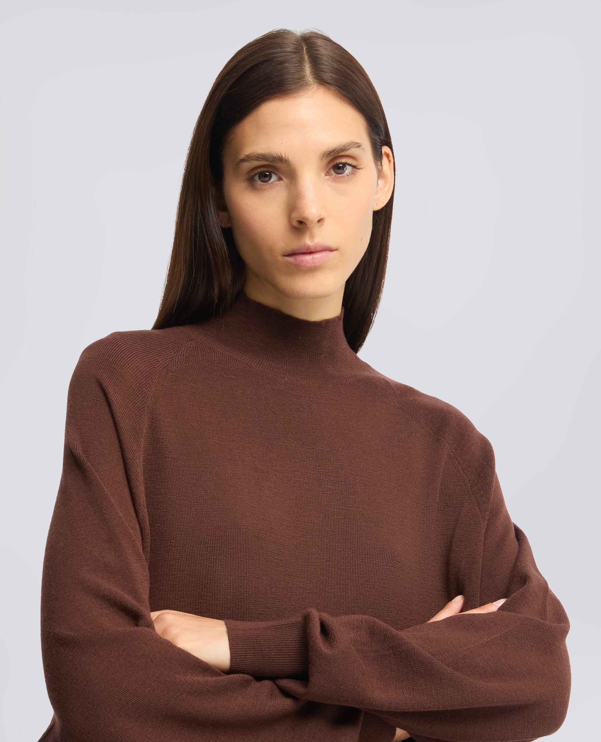 MAGLIA DOLCEVITA IN LANA MERINO - MARRONE - ASPESI