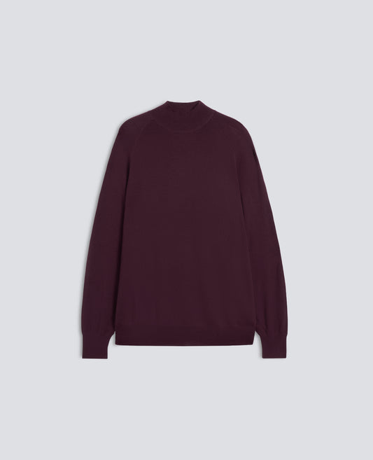PULL A COL ROULE EN LAINE MERINOS - ROSSO - ASPESI