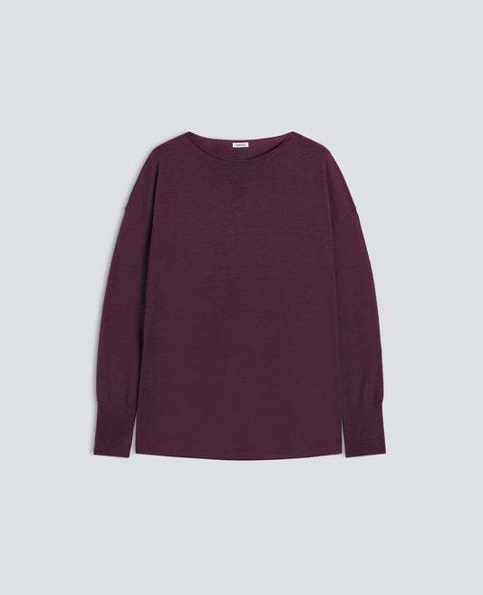 PULLOVER AUS MERINOWOLLE MIT BATEAU-AUSSCHNITT - ROSSO - ASPESI
