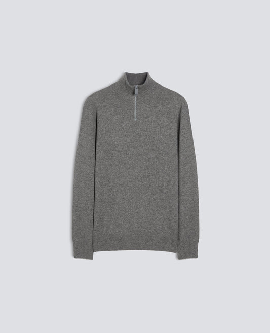 WOOL, YAK AND CASHMERE HIGH-NECKED JUMPER - GRIGIO - ASPESI