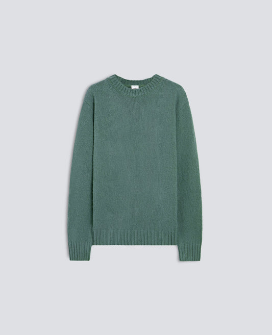 SHETLAND WOOL CREW-NECK KNIT - VERDE - ASPESI