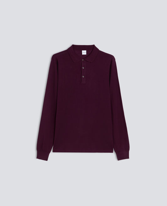 POLO A MANICHE LUNGHE IN LANA MERINO - ROSSO - ASPESI