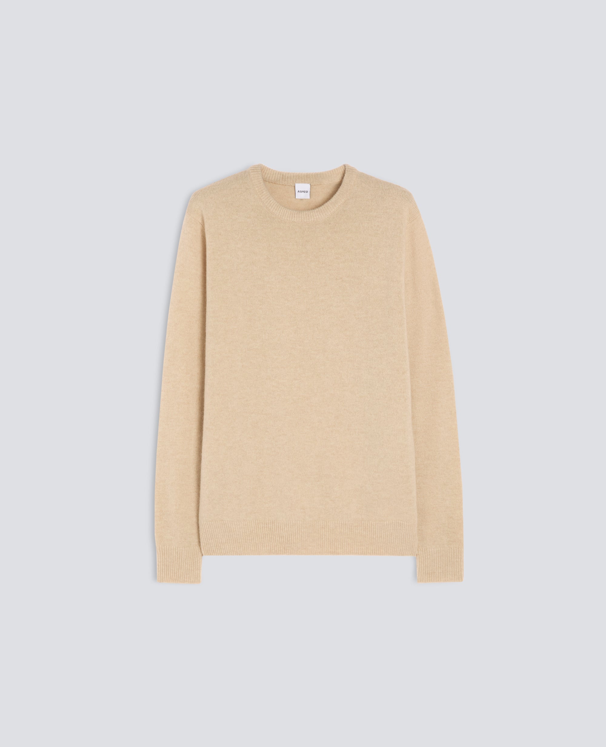 JERSEY DE LANA, YAK Y CACHEMIRA CON CUELLO REDONDO - NATURAL - ASPESI