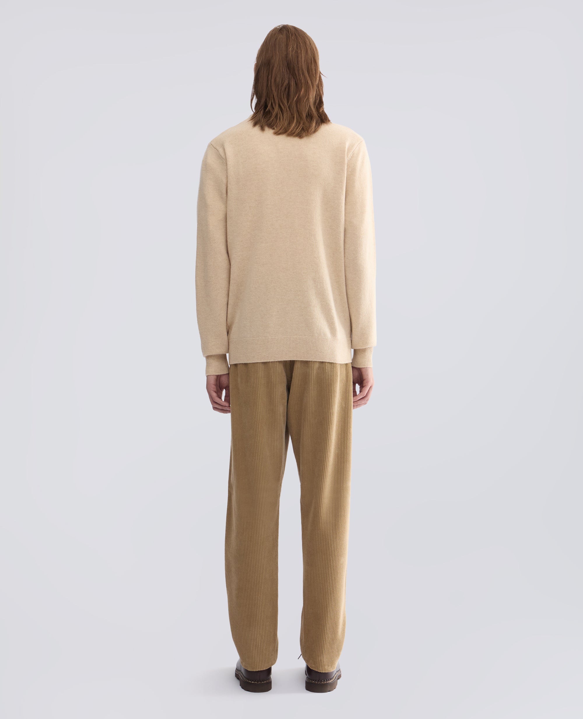 JERSEY DE LANA, YAK Y CACHEMIRA CON CUELLO REDONDO - NATURAL - ASPESI