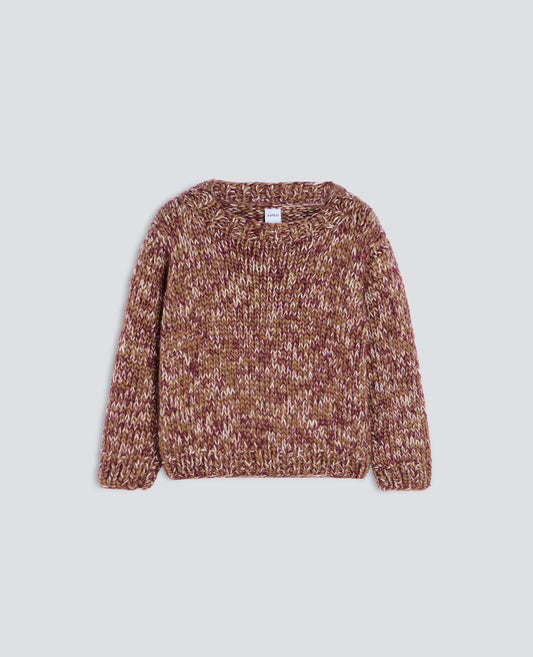 PULL RAS DU COU FAIT MAIN EN LAINE VIERGE ET MOHAIR - BEIGE - ASPESI