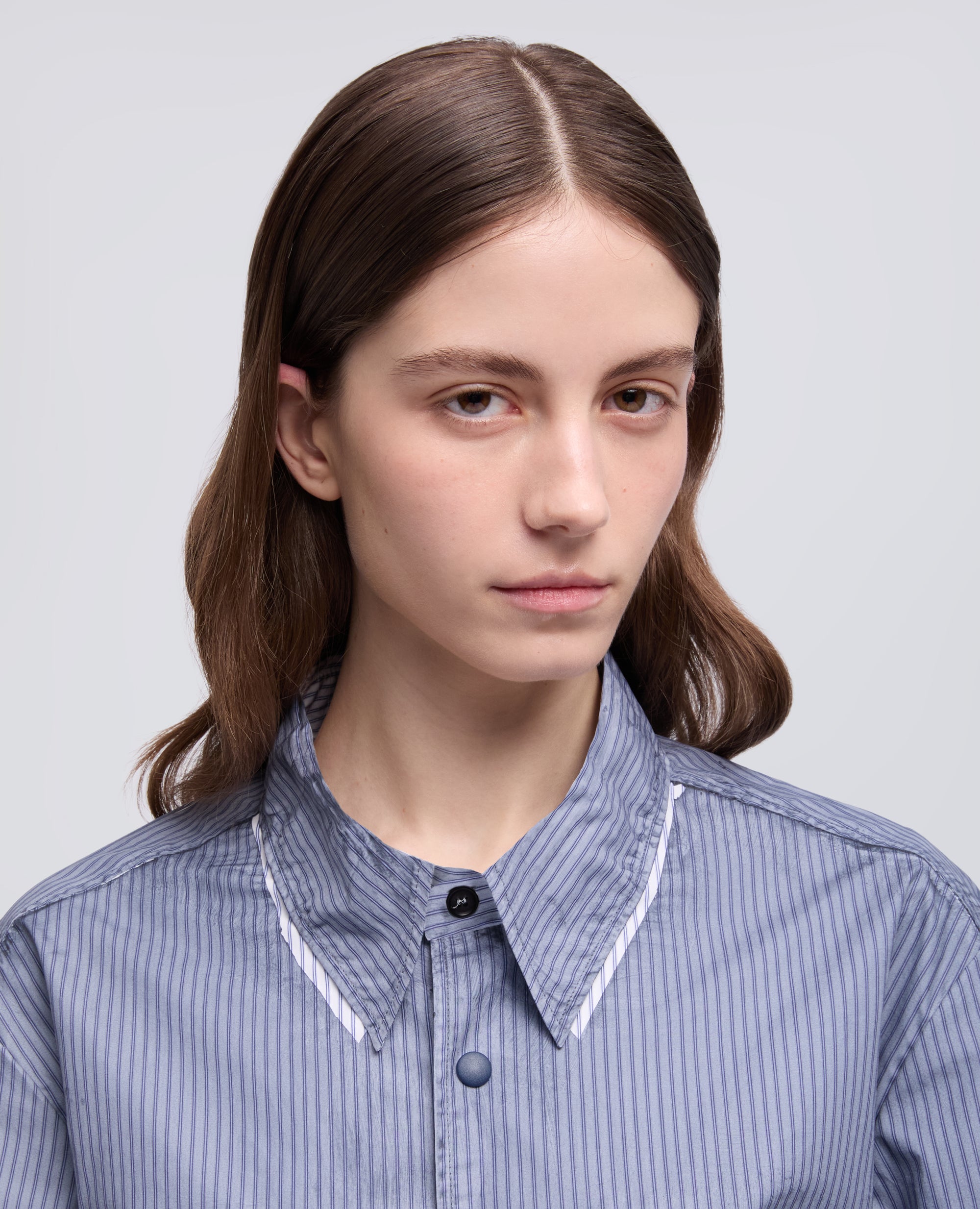 CAMICIA LIMITED EDITION NABA X ASPESI IN POPELINE DI COTONE RIGATO SPALMATO - MULTICOLOR - ASPESI