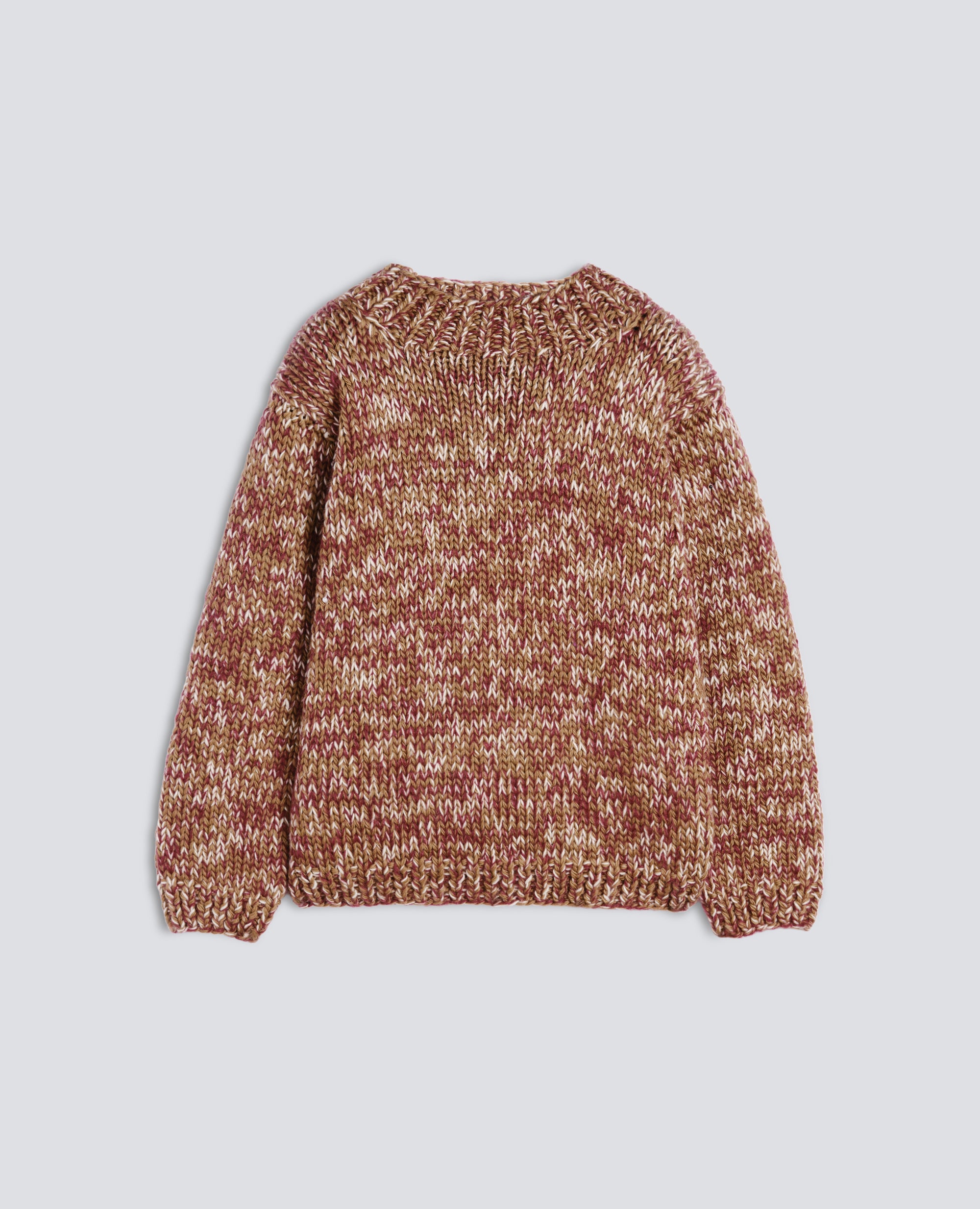 HANDMADE VIRGIN WOOL AND MOHAIR HIGH CREW-NECK KNIT - BEIGE - ASPESI