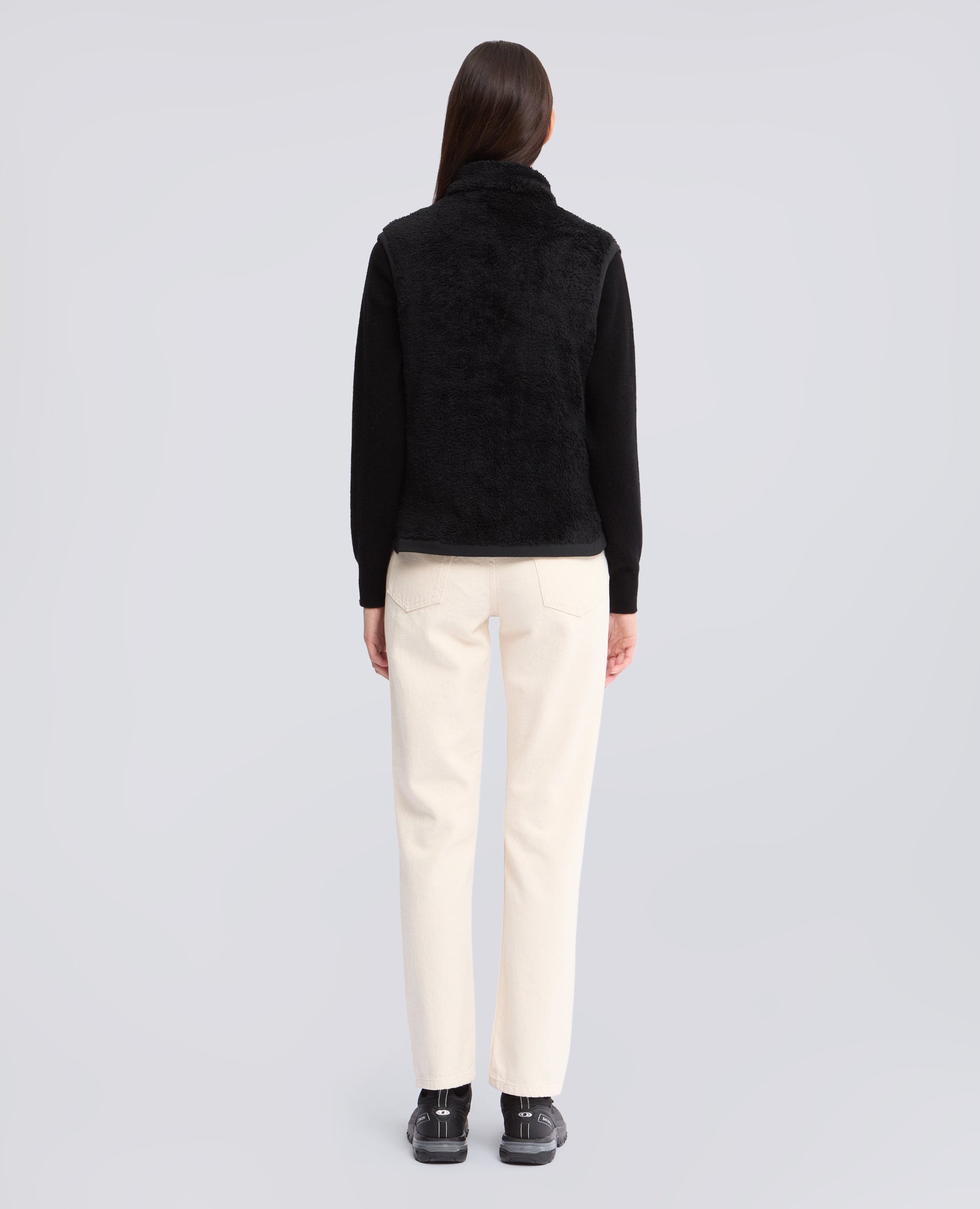 CHALECO EN POLAR CON CUELLO ALTO - NEGRO - ASPESI