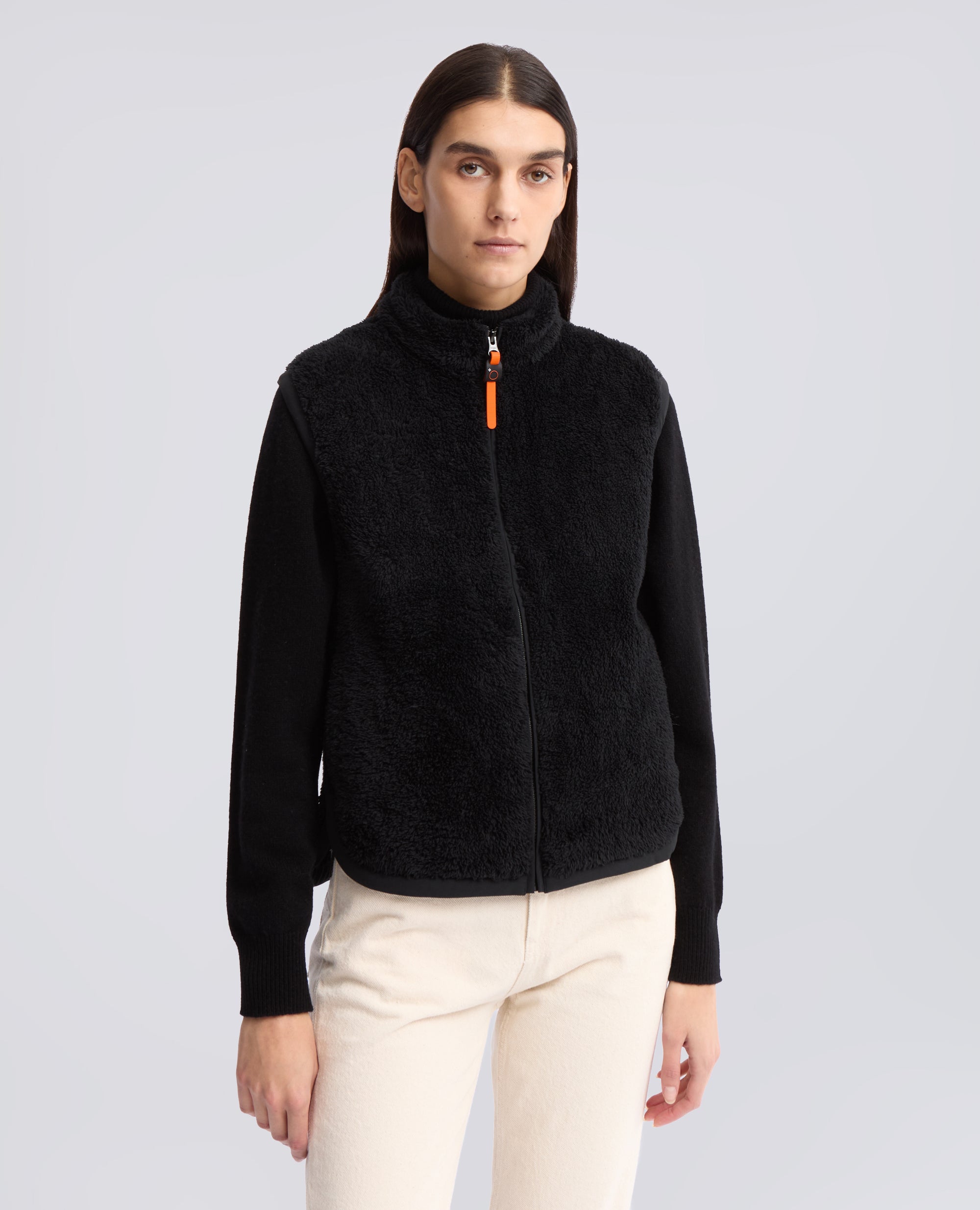 CHALECO EN POLAR CON CUELLO ALTO - NEGRO - ASPESI