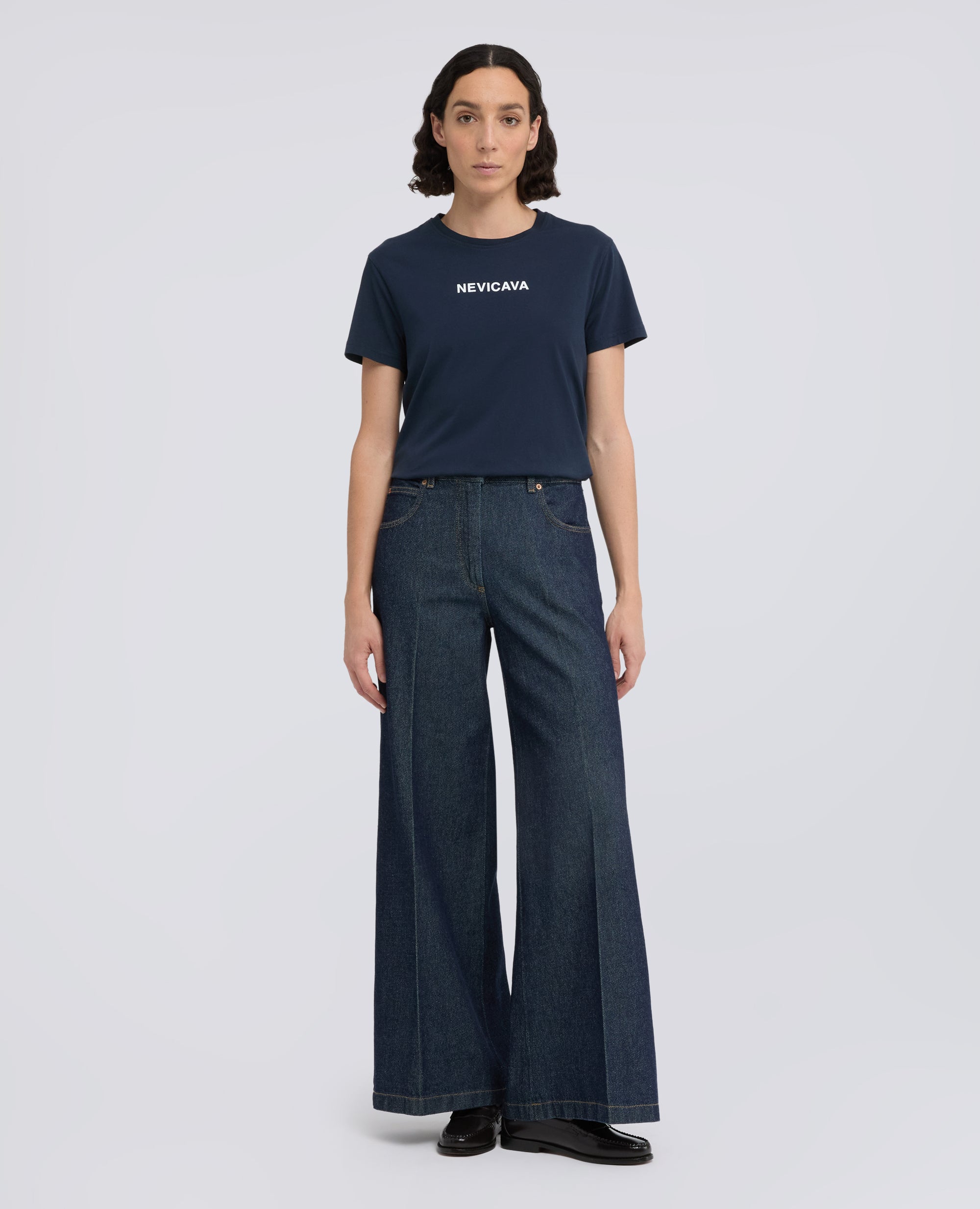 T-SHIRT IN COTONE CON STAMPA -NEVICAVA- - BLU - ASPESI