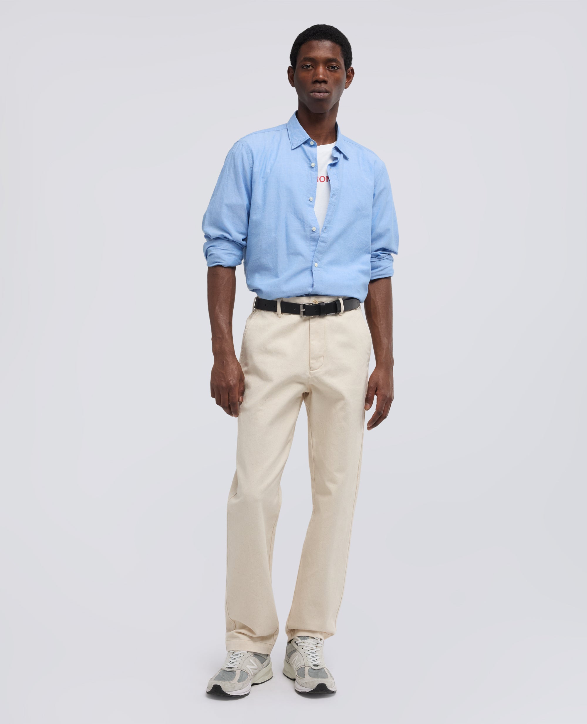 CAMISA CLASICA INDIA CHAMBRAY - AZZURRO - ASPESI
