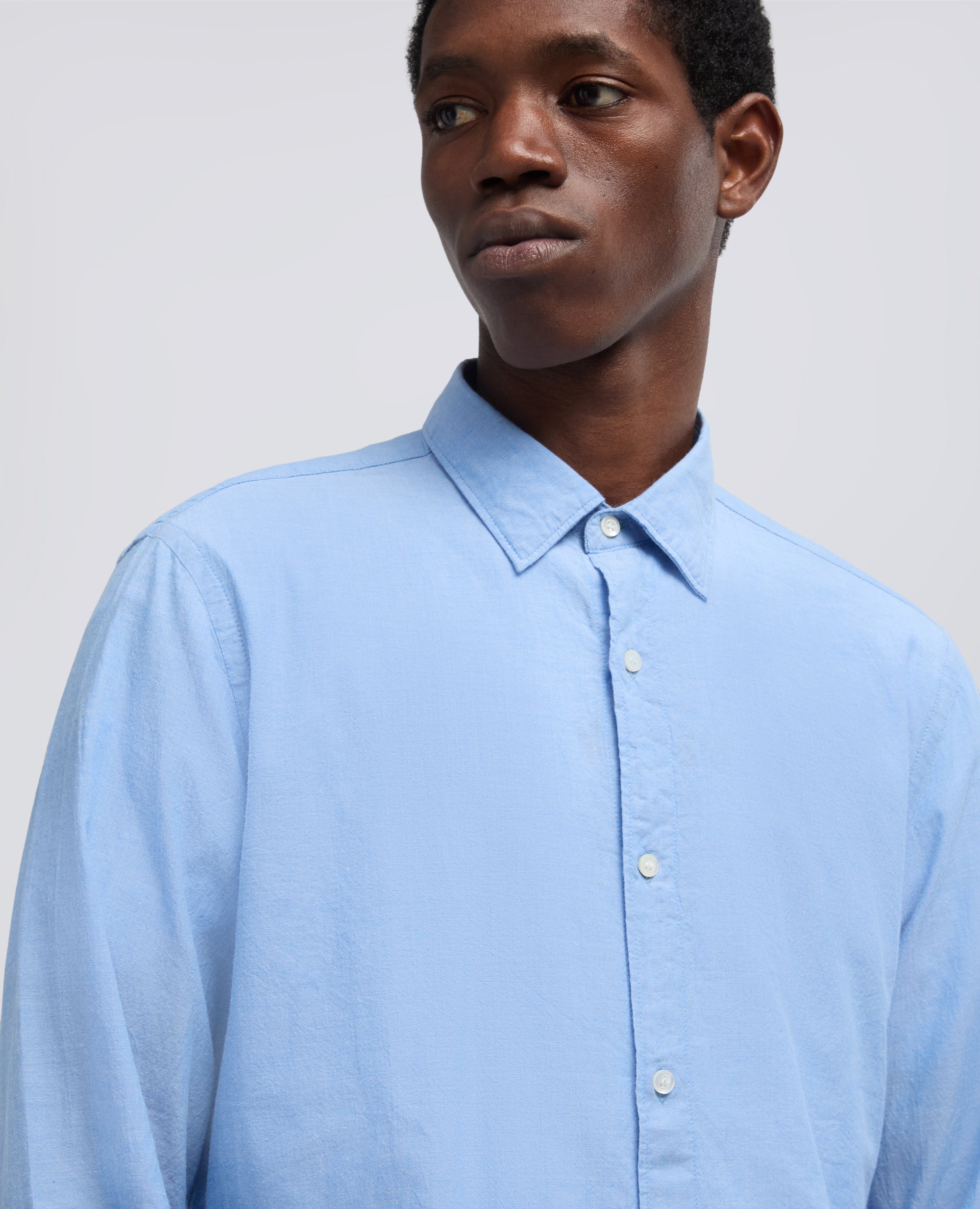 CAMISA CLASICA INDIA CHAMBRAY - AZZURRO - ASPESI