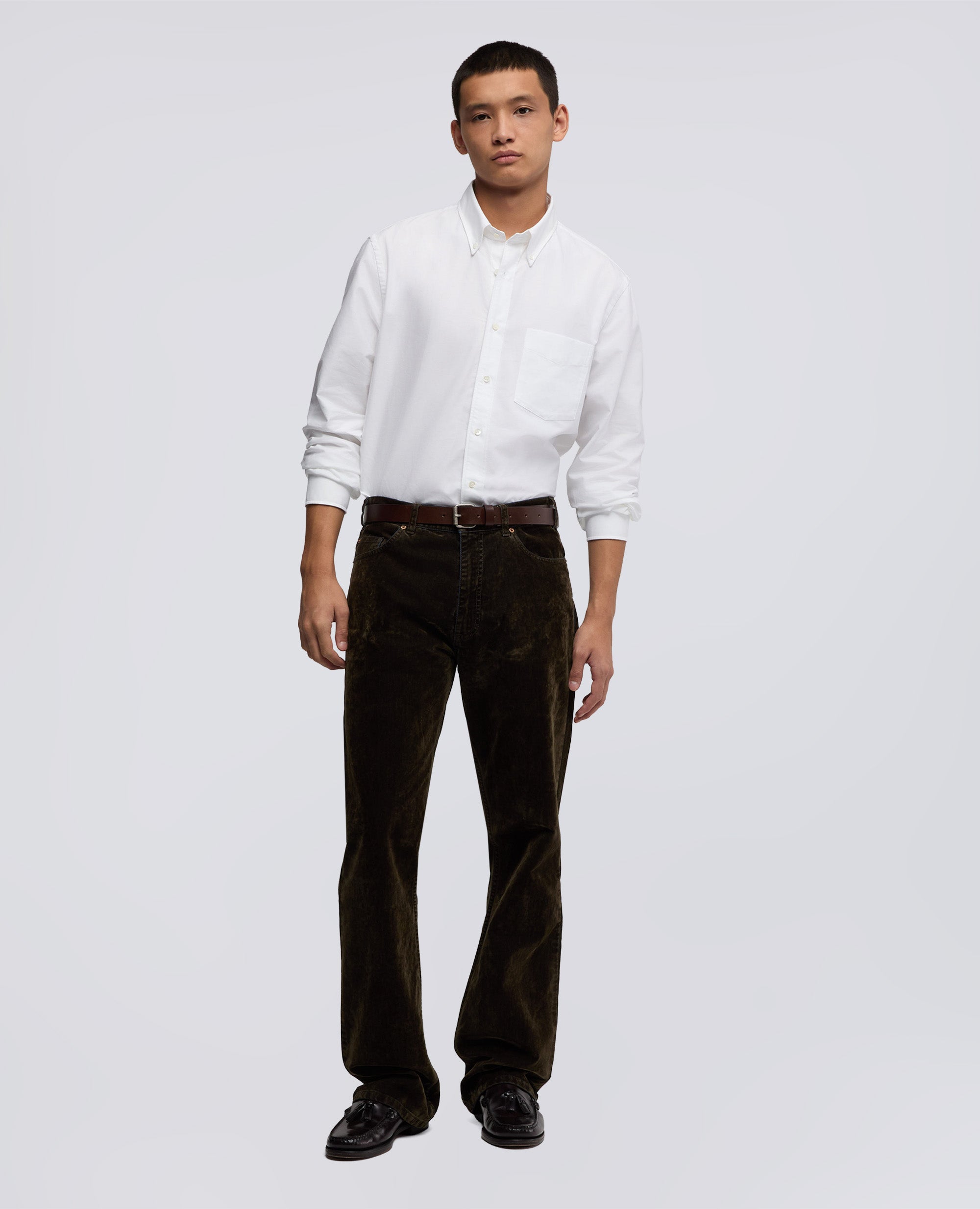 CHEMISE EN COTON OXFORD AVEC COL BOUTONNE - BIANCO - ASPESI