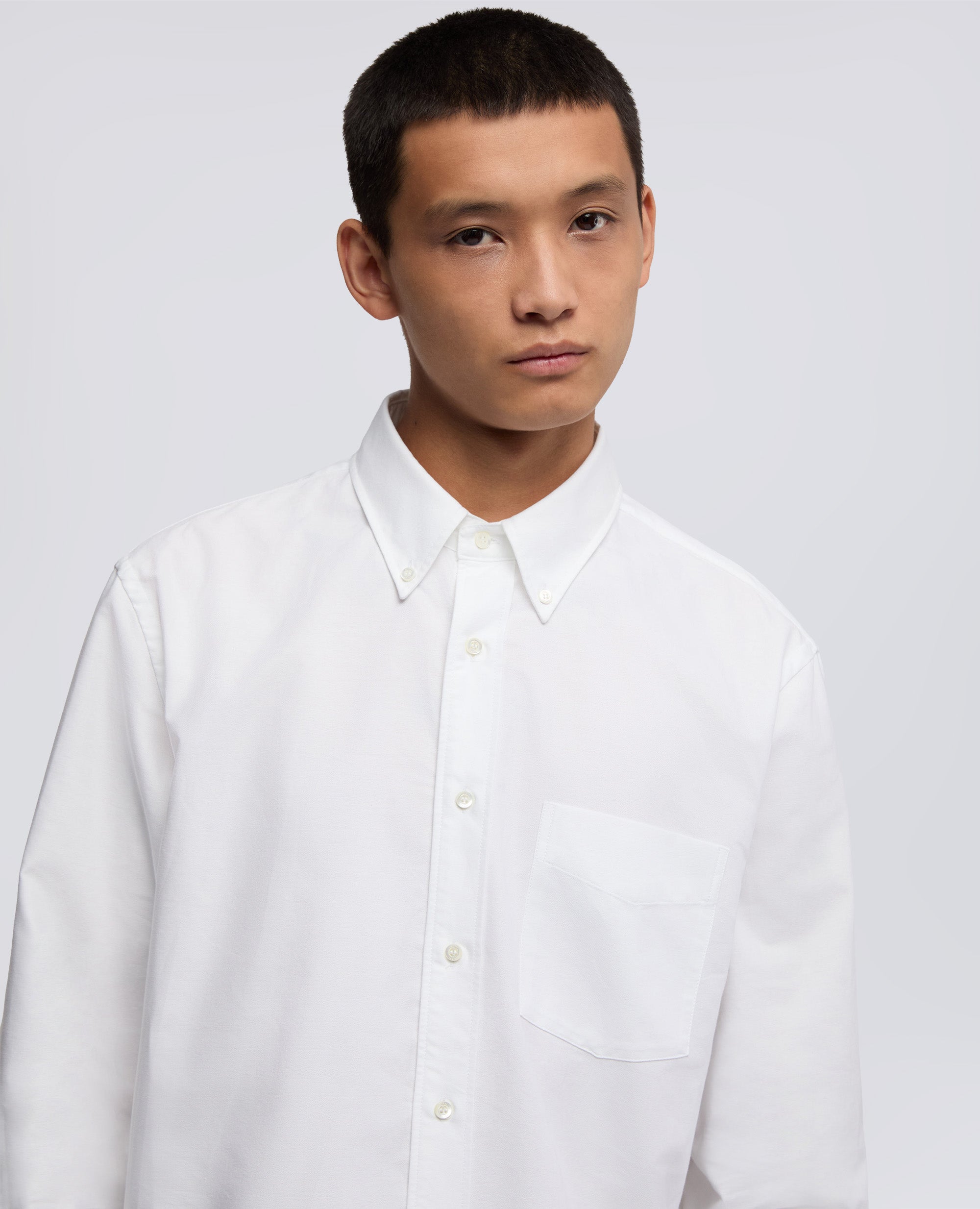 CHEMISE EN COTON OXFORD AVEC COL BOUTONNE - BIANCO - ASPESI