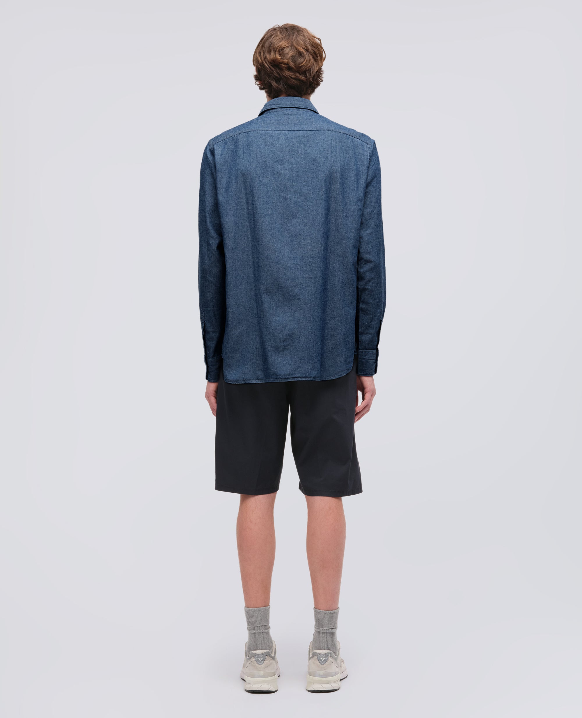 CAMICIA IN CHAMBRAY DI COTONE GIAPPONESE - BLU - ASPESI