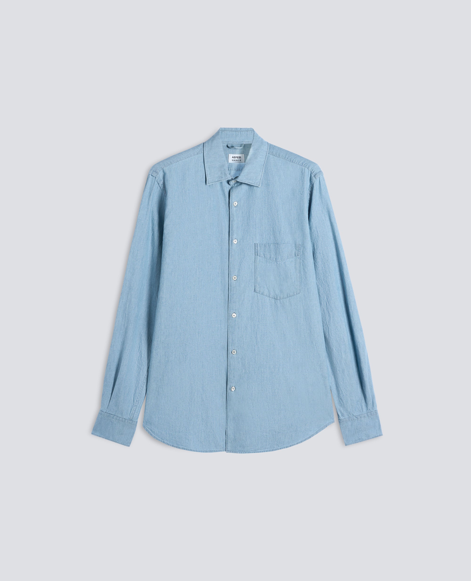 CAMICIA IN CHAMBRAY DI COTONE GIAPPONESE - BLU - ASPESI