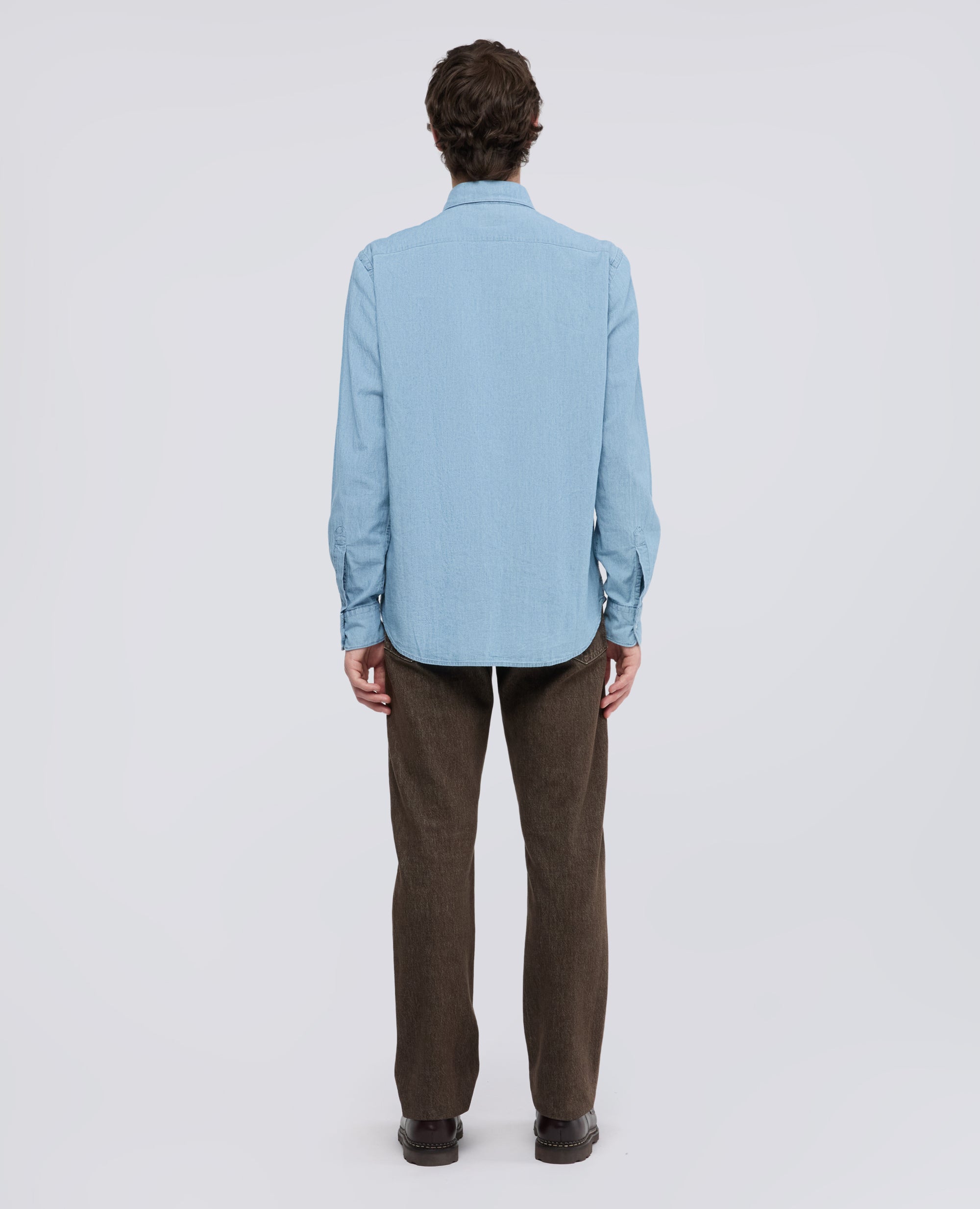 CAMICIA IN CHAMBRAY DI COTONE GIAPPONESE - BLU - ASPESI