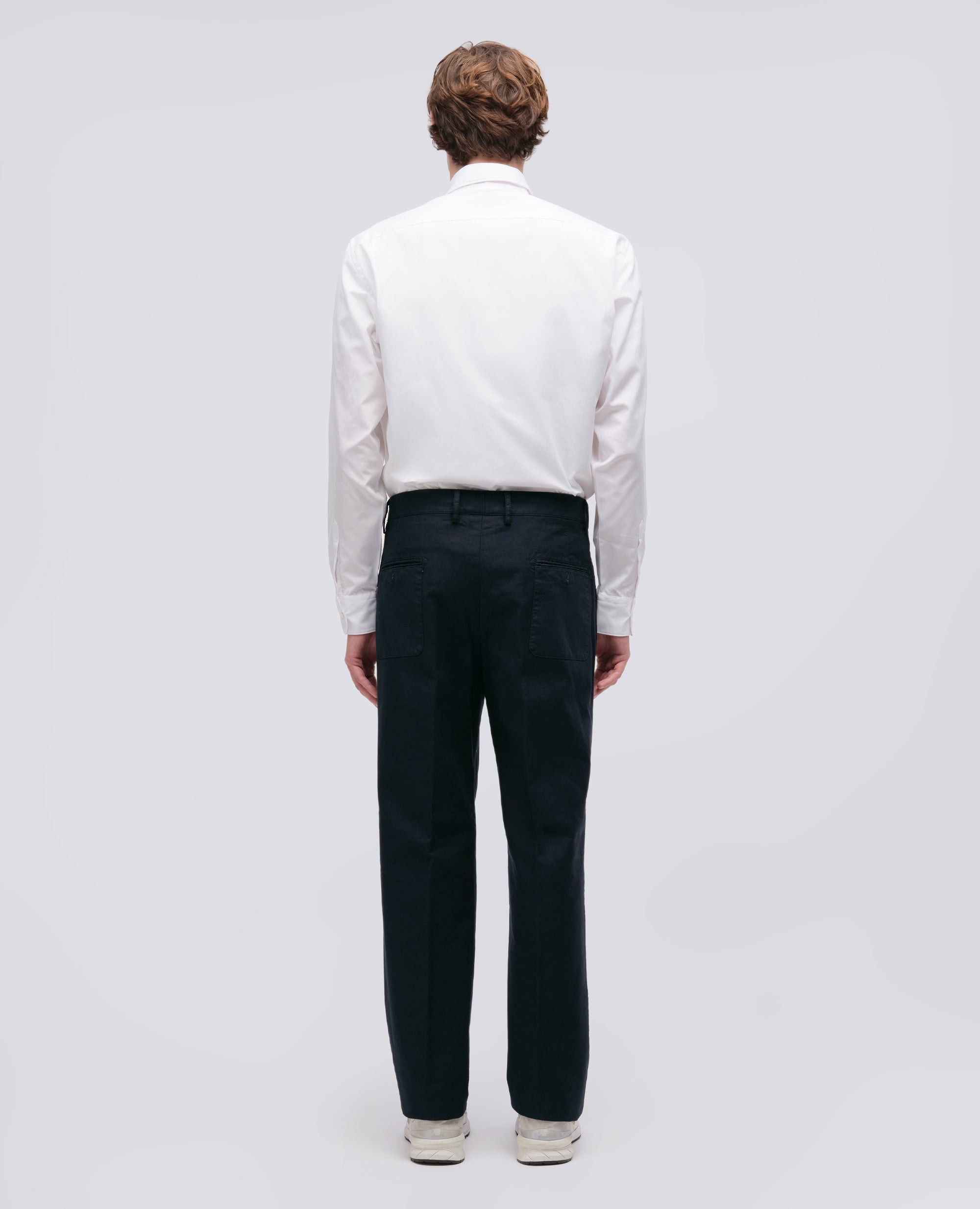 PANTALONE SLIM BANANA IN GABARDINA DI COTONE - BLU - ASPESI