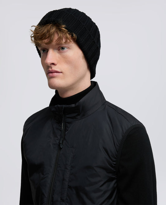 RIBBED WOOL BEANIE - NERO - ASPESI