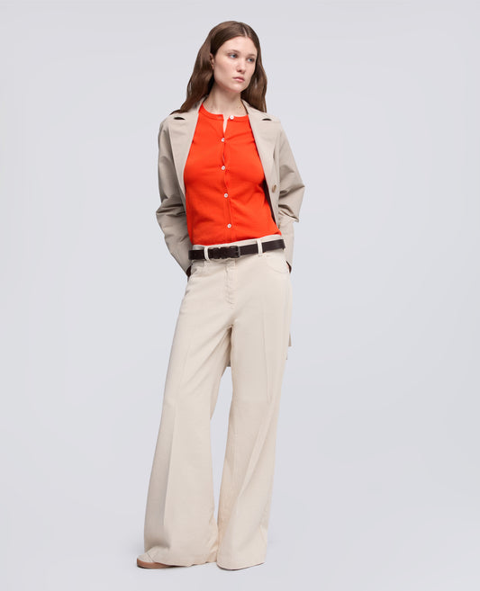 PANTALONE WIDE LEG IN DENIM DI COTONE - NATURALE - ASPESI