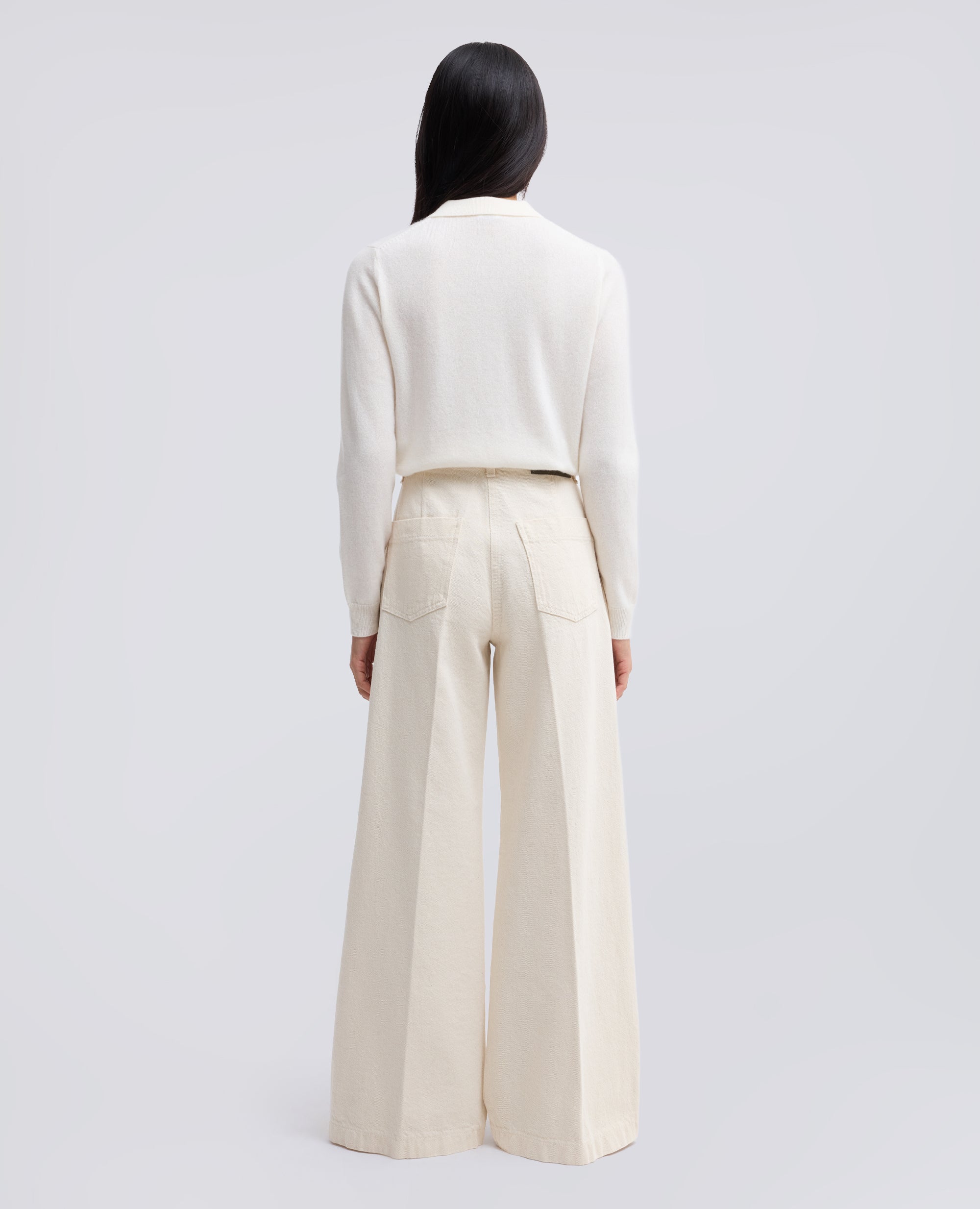 PANTALONE WIDE LEG IN DENIM DI COTONE - NATURALE - ASPESI