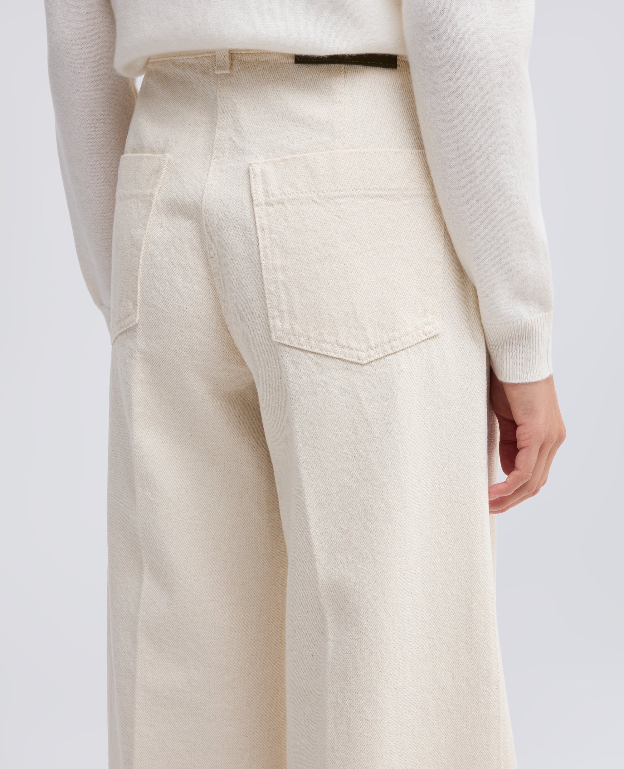 PANTALONE WIDE LEG IN DENIM DI COTONE - NATURALE - ASPESI