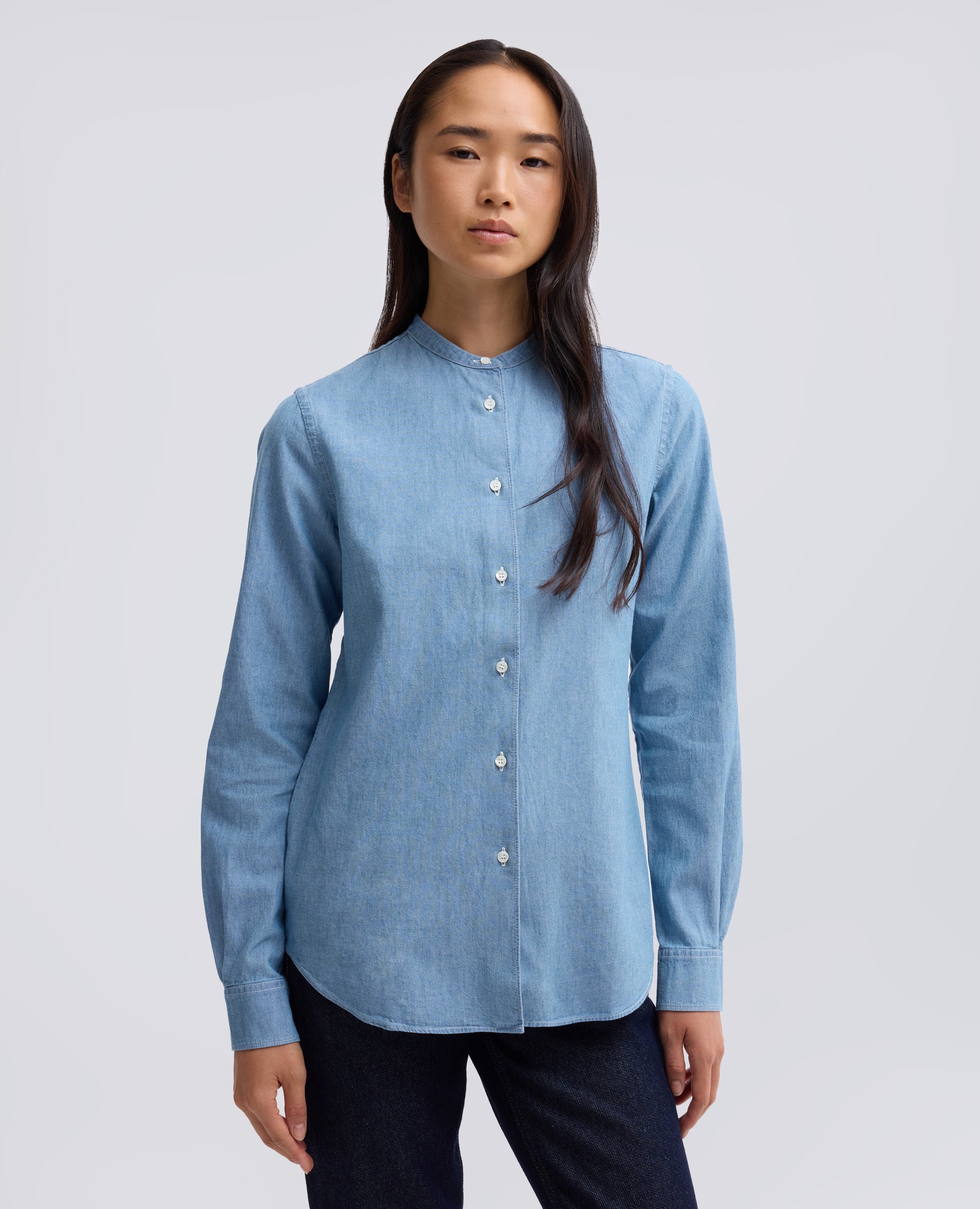 JAPANISCHES BAUMWOLLE-CHAMBRAY-HEMD - BLU - ASPESI