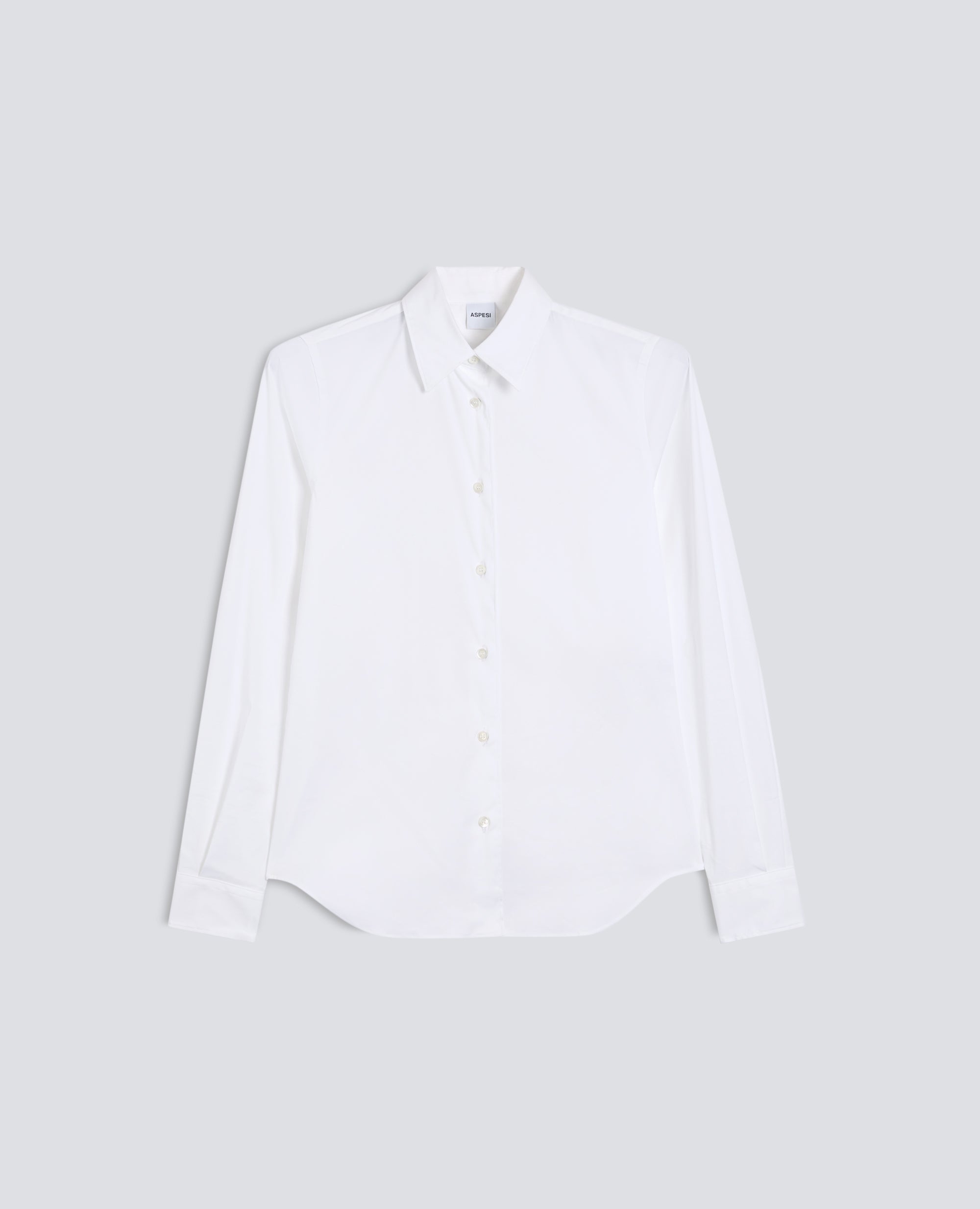 CAMISA DE POPELIN DE MEZCLA DE ALGODON ELASTICO - BIANCO - ASPESI