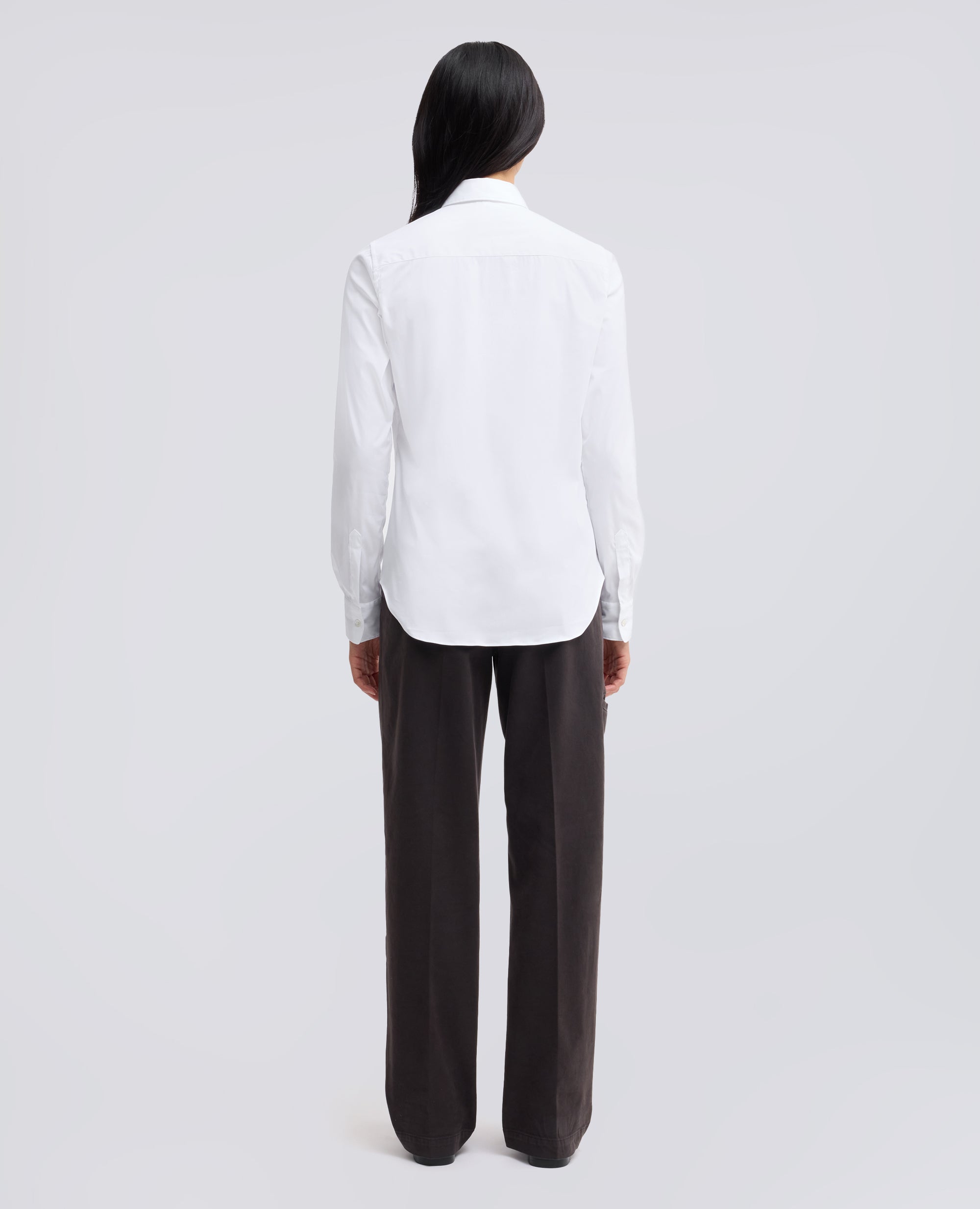 CAMISA DE POPELIN DE MEZCLA DE ALGODON ELASTICO - BIANCO - ASPESI