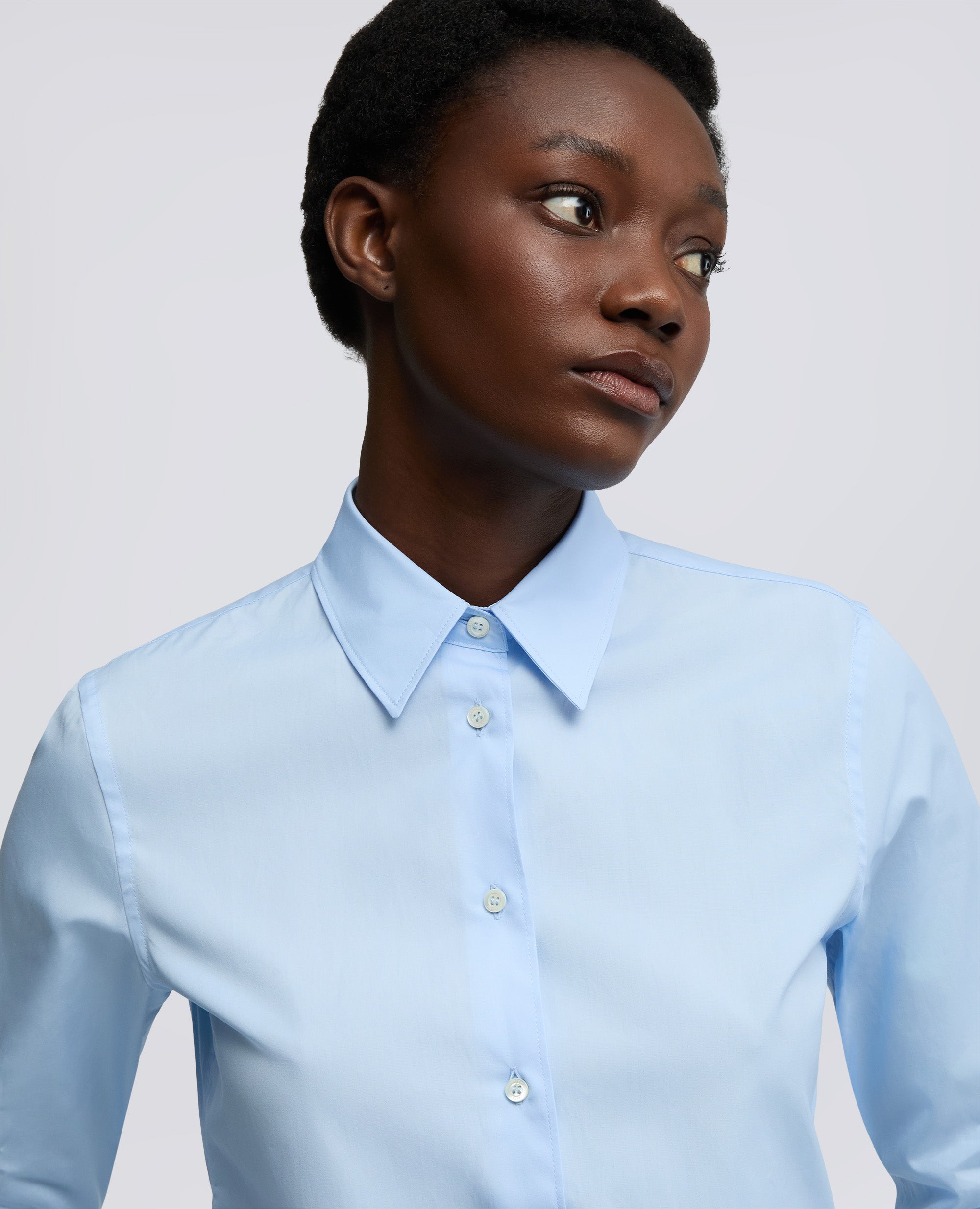 CAMICIA IN POPELINE DI COTONE - AZZURRO - ASPESI