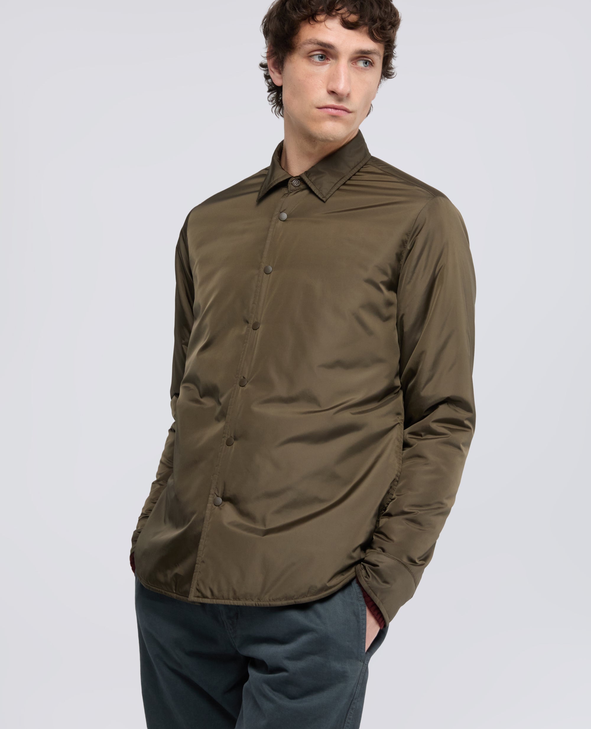 WASSERABWEISENDES NYLON-UBERHEMD - VERDE - ASPESI